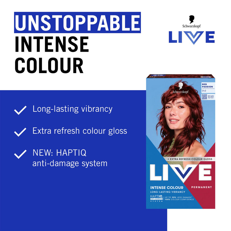 Schwarzkopf permanent hair dye 043 Red Passion - British product