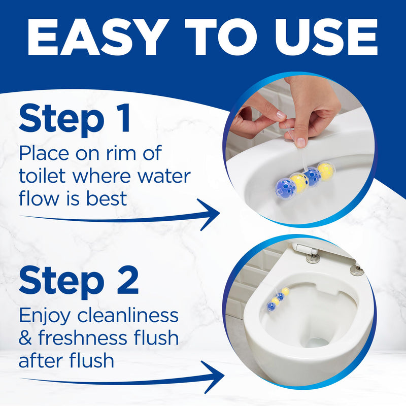 Bloo Power Active lemon toilet rim blocks 2x50g, imported from the UK