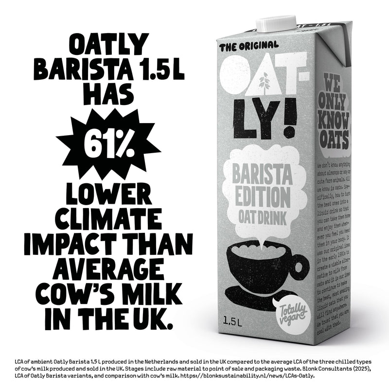 Oatly oat drink Barista Edition 1.5L, imported from the UK