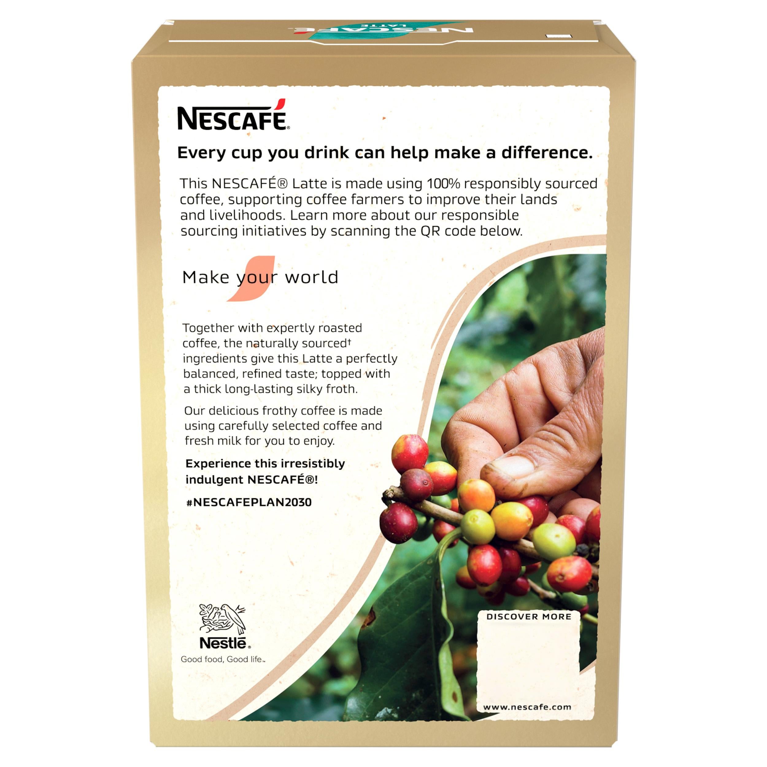 Nescafe latte instant coffee sachets 7 pack 126g, UK version