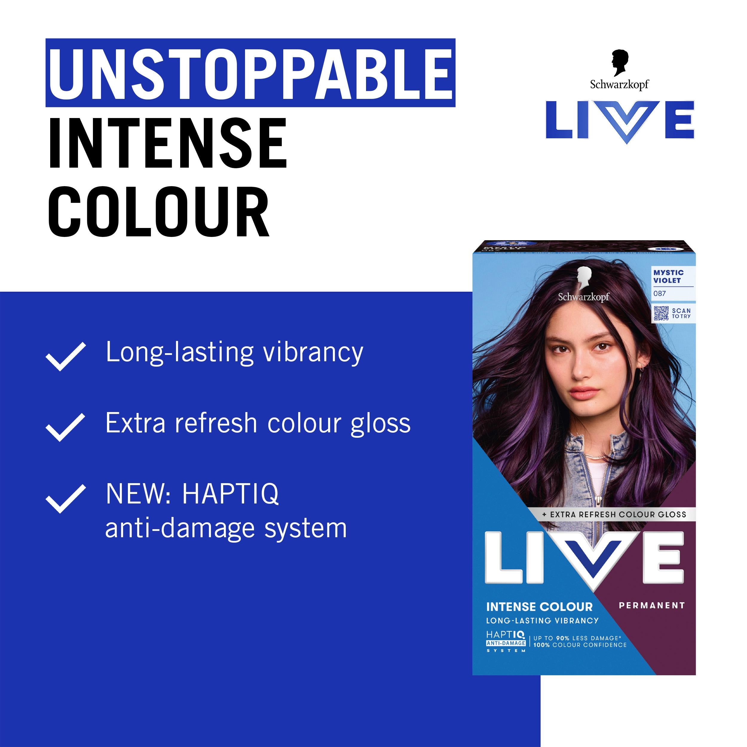 Schwarzkopf Mystic Violet hair dye 087, imported from the UK