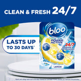 Bloo Power Active lemon toilet rim blocks 2x50g, imported from the UK