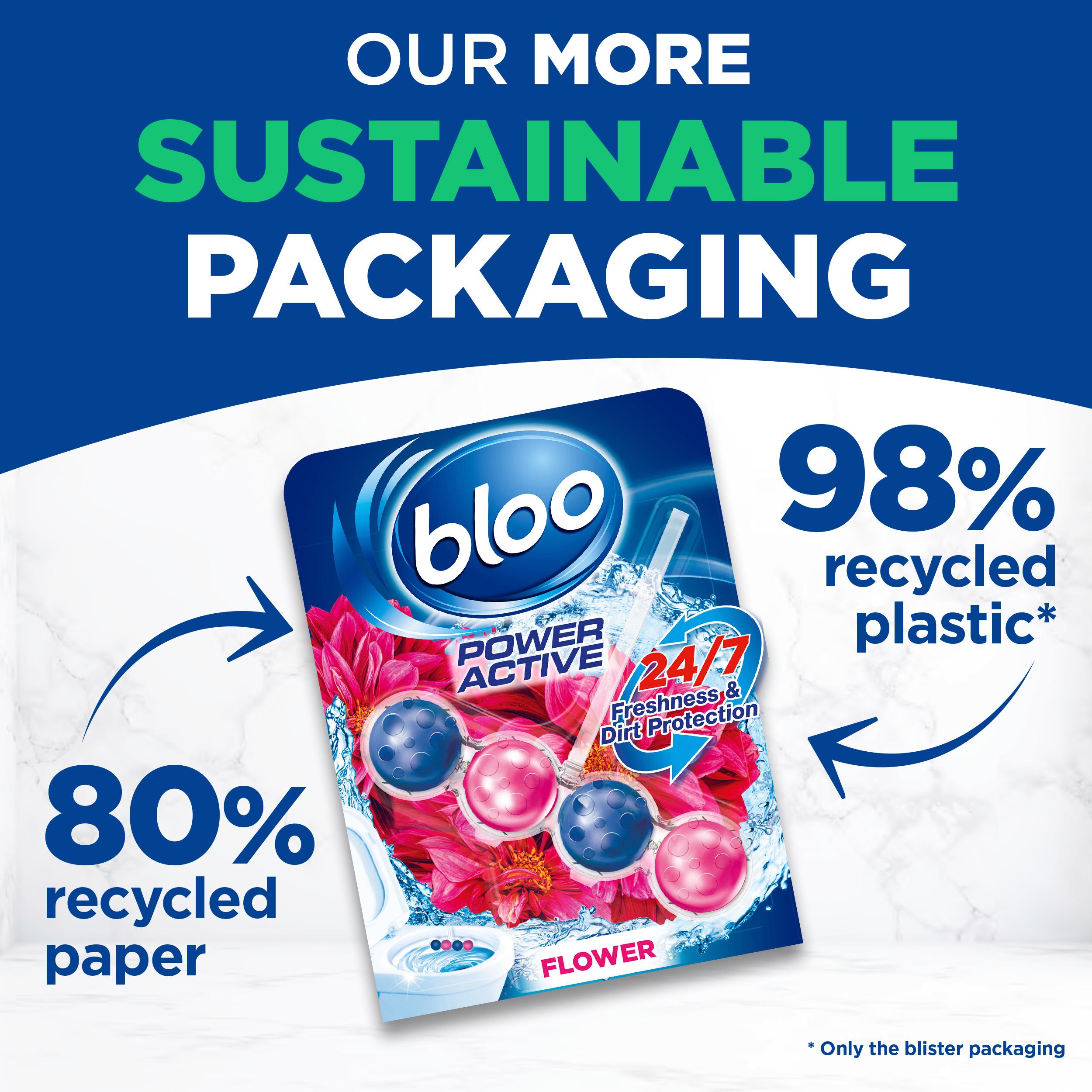 Bloo Power Active flower rim blocks 2x50g, imported from the UK