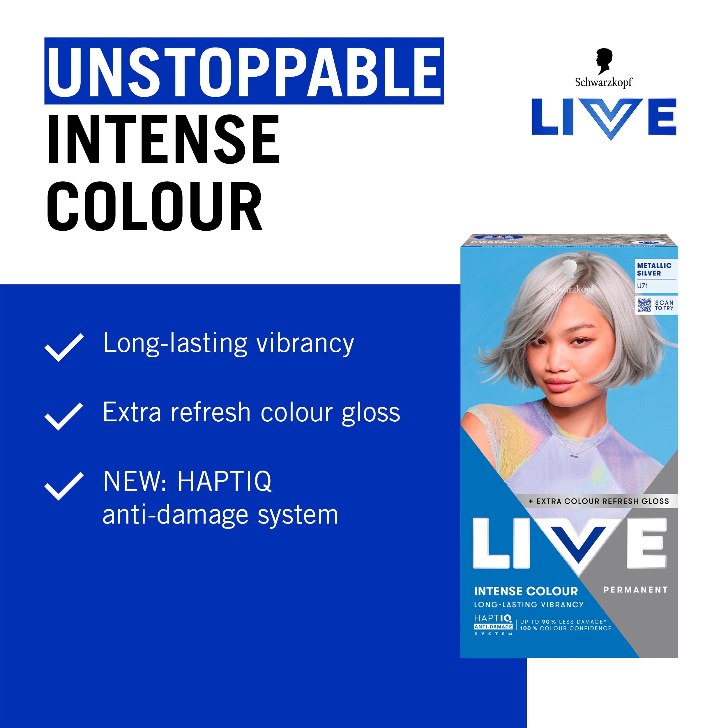 Schwarzkopf U71 Metallic Silver hair dye, imported from the UK