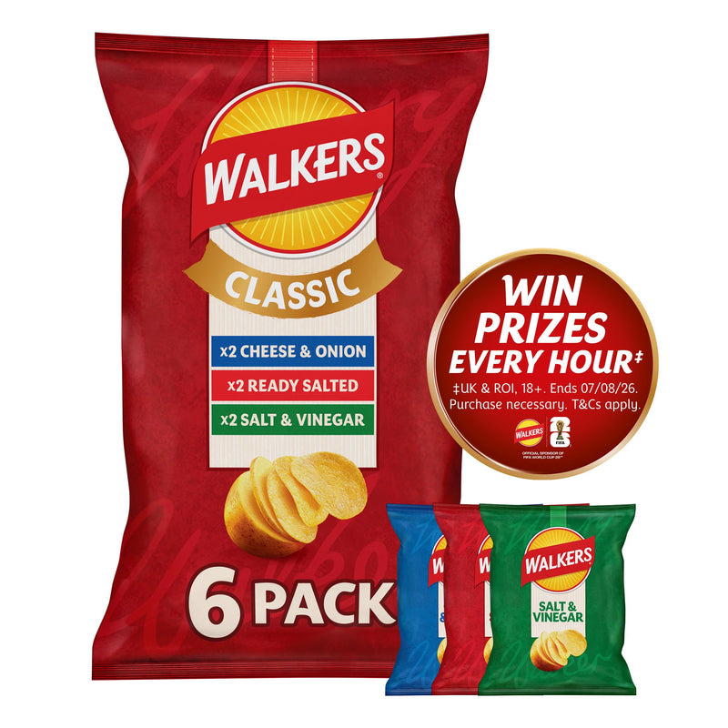 Walkers multipack variety crisps 6x25g (British brand)