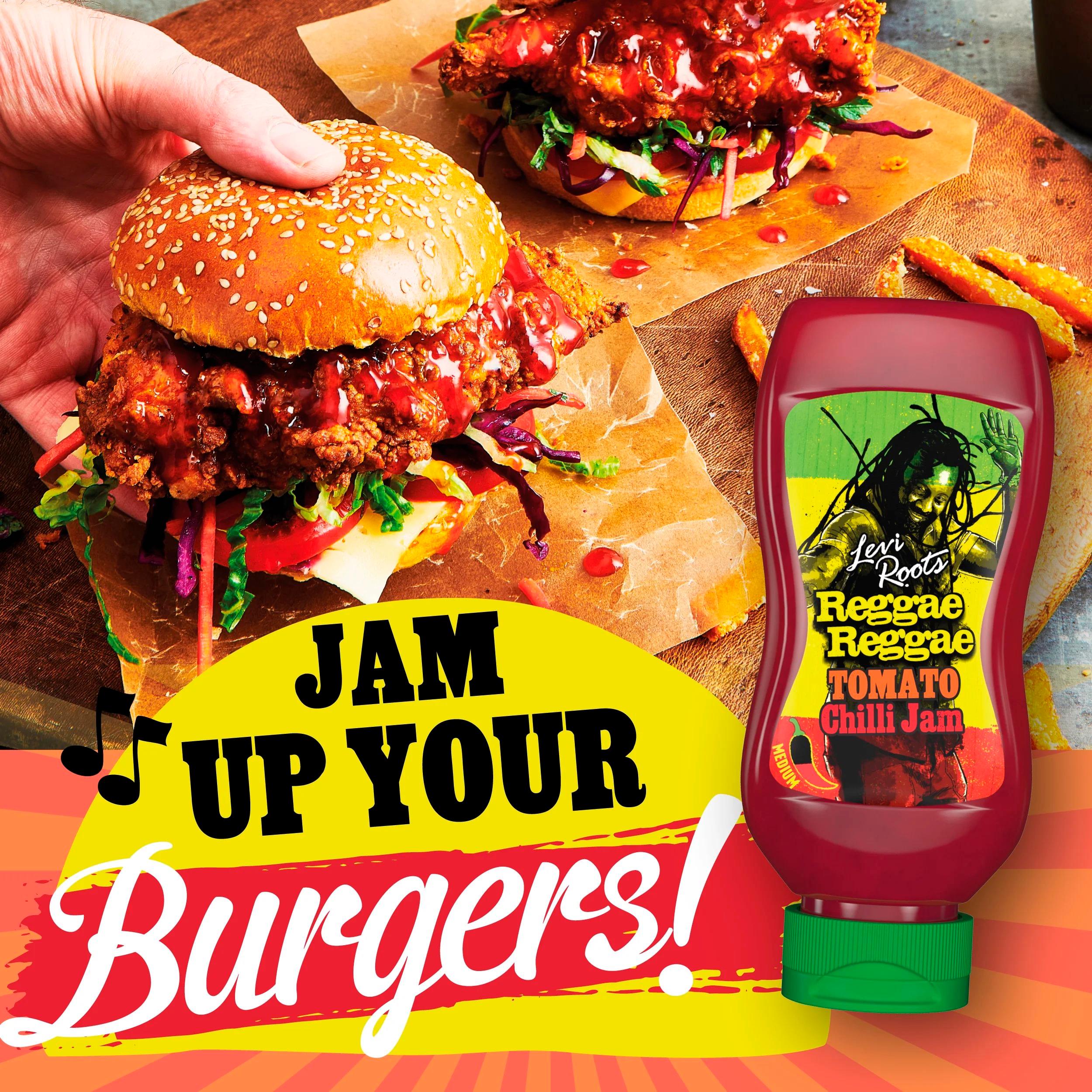 Levi Roots Reggae Reggae Tomato Chilli Jam 300g, imported from the UK