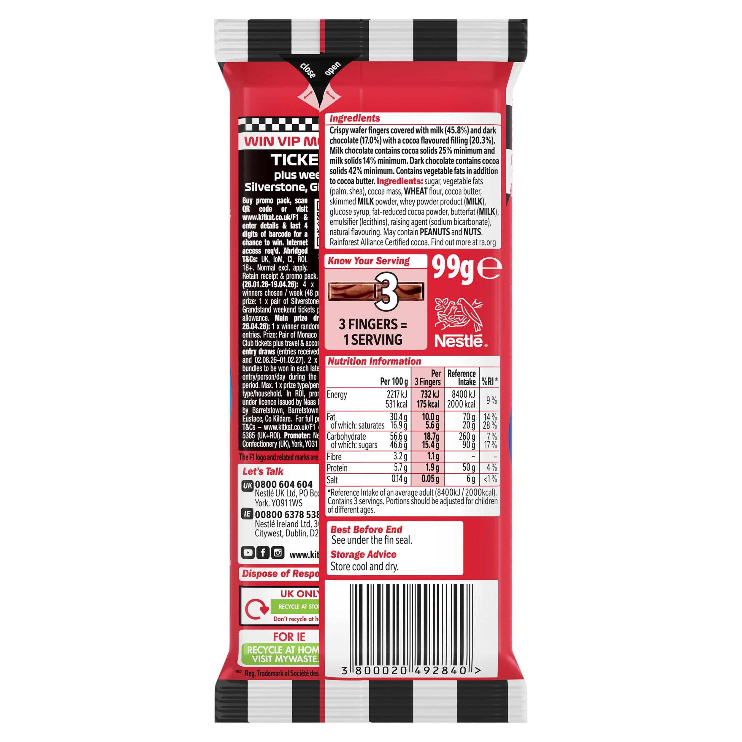 KitKat double chocolate sharing bar 99g, UK version