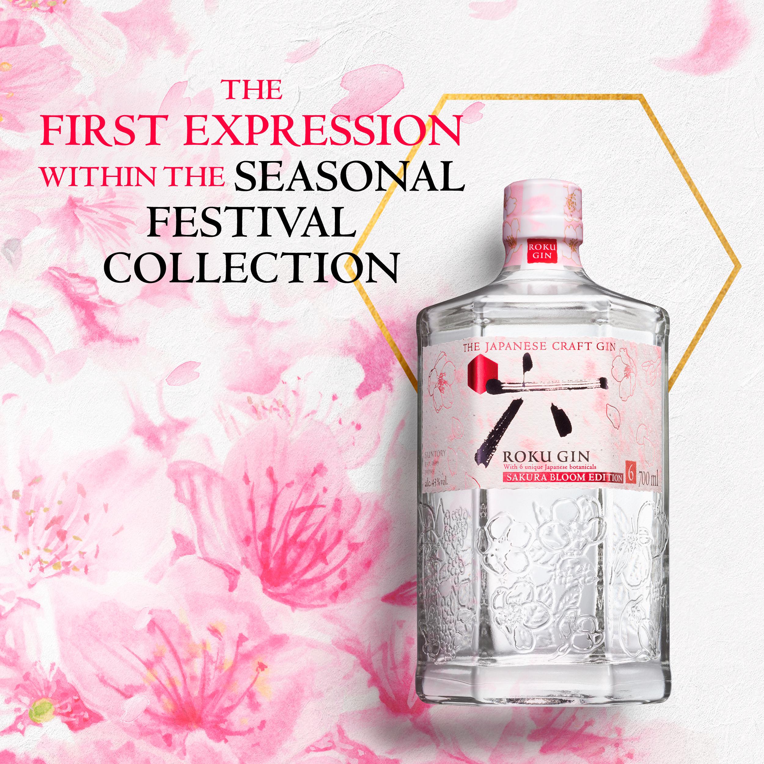 Roku Sakura Bloom Edition Japanese craft gin 70cl, imported from the UK
