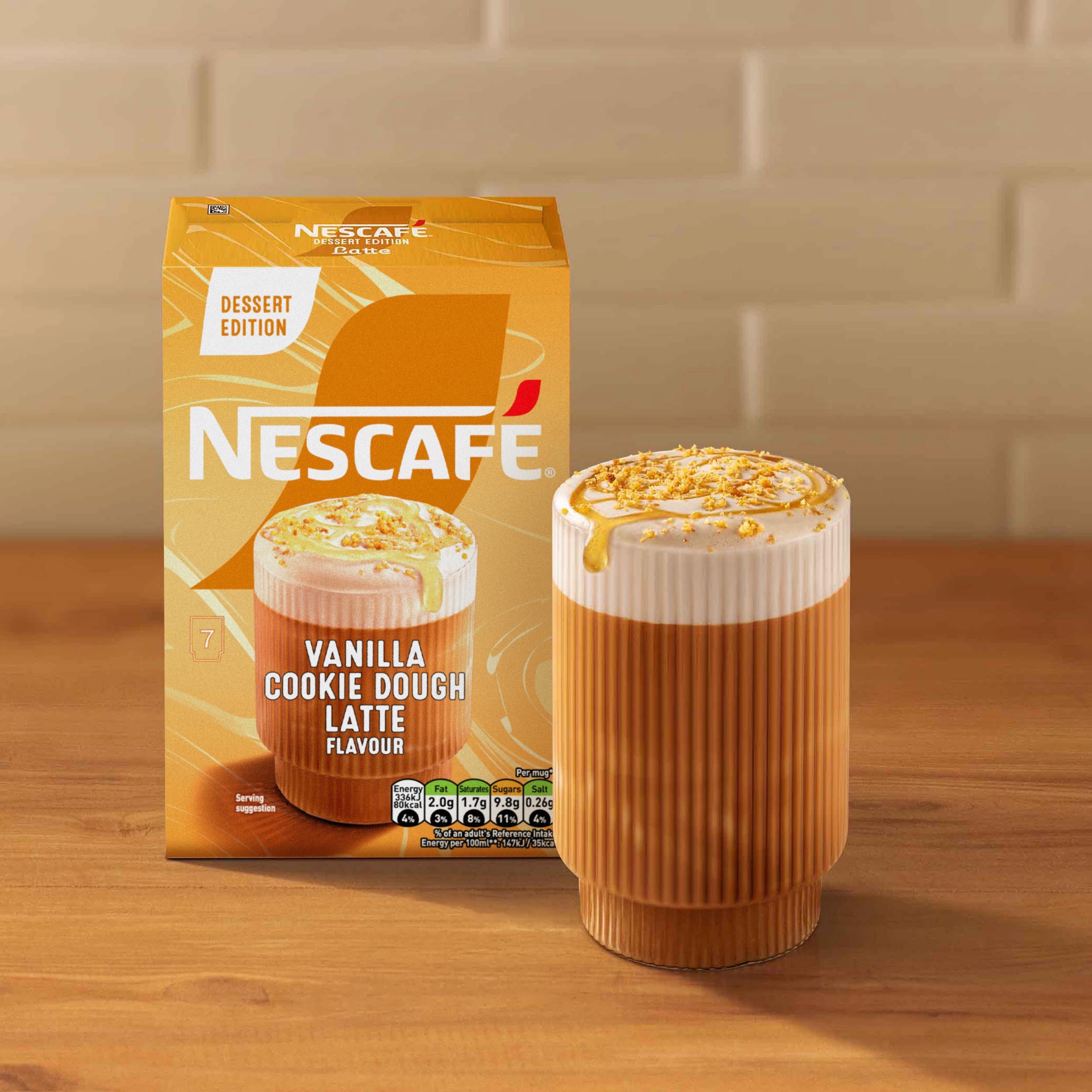 Nescafé vanilla cookie dough latte sachets 7x19.5g - British product