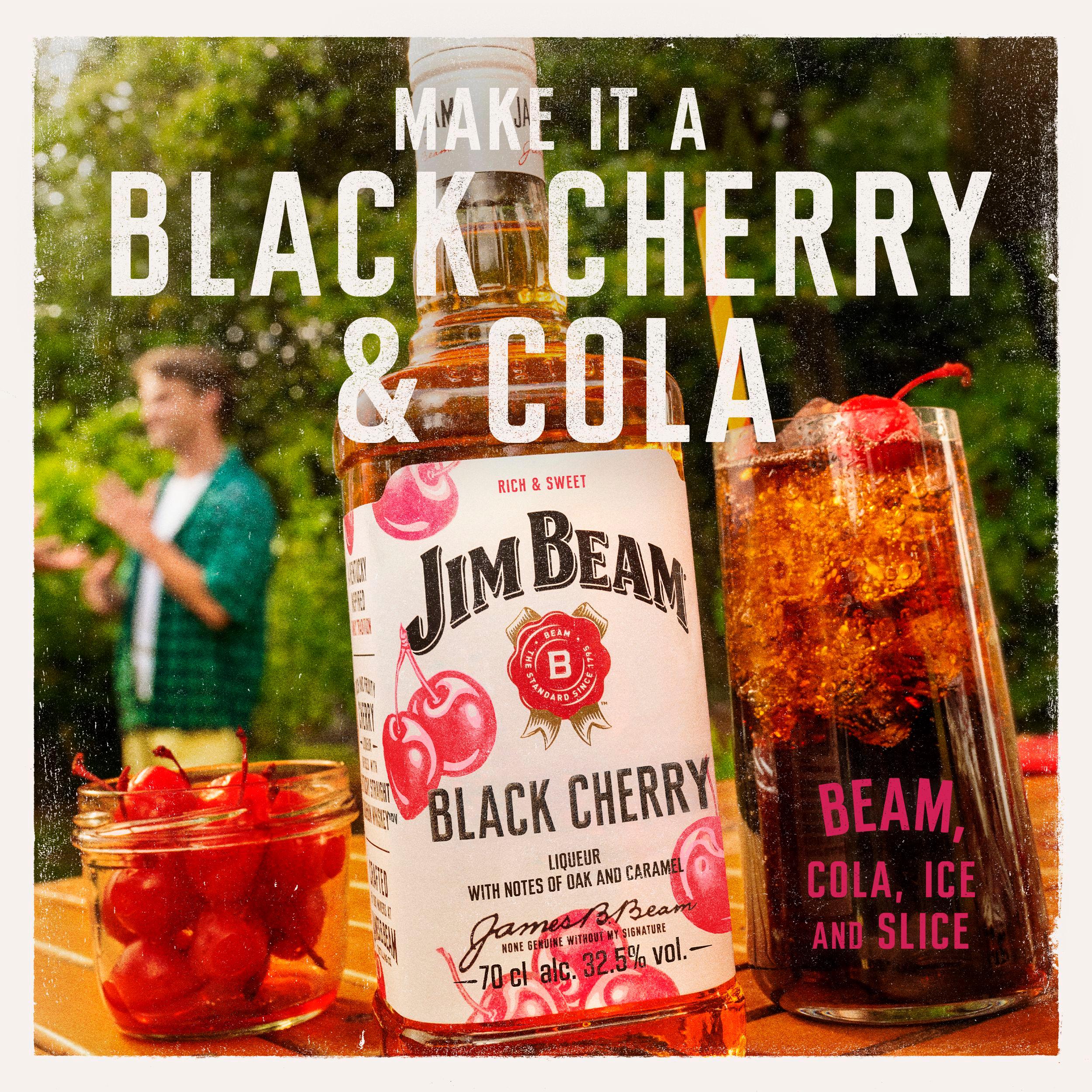 Jim Beam Black Cherry Liqueur 70cl, imported from the UK
