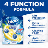 Bloo Power Active lemon toilet rim blocks 2x50g, imported from the UK