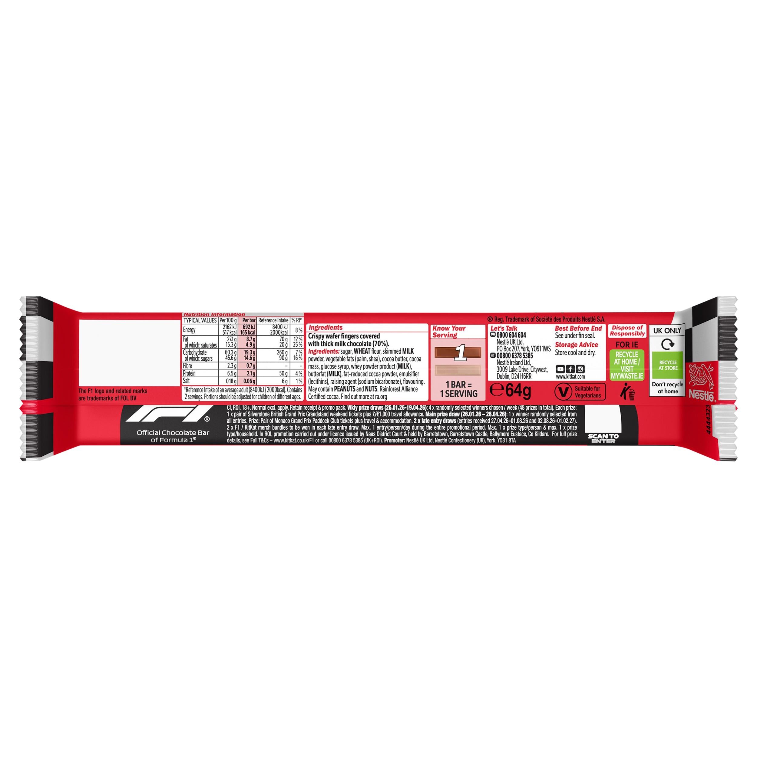 KitKat Chunky Duo chocolate bar 64g, imported from the UK