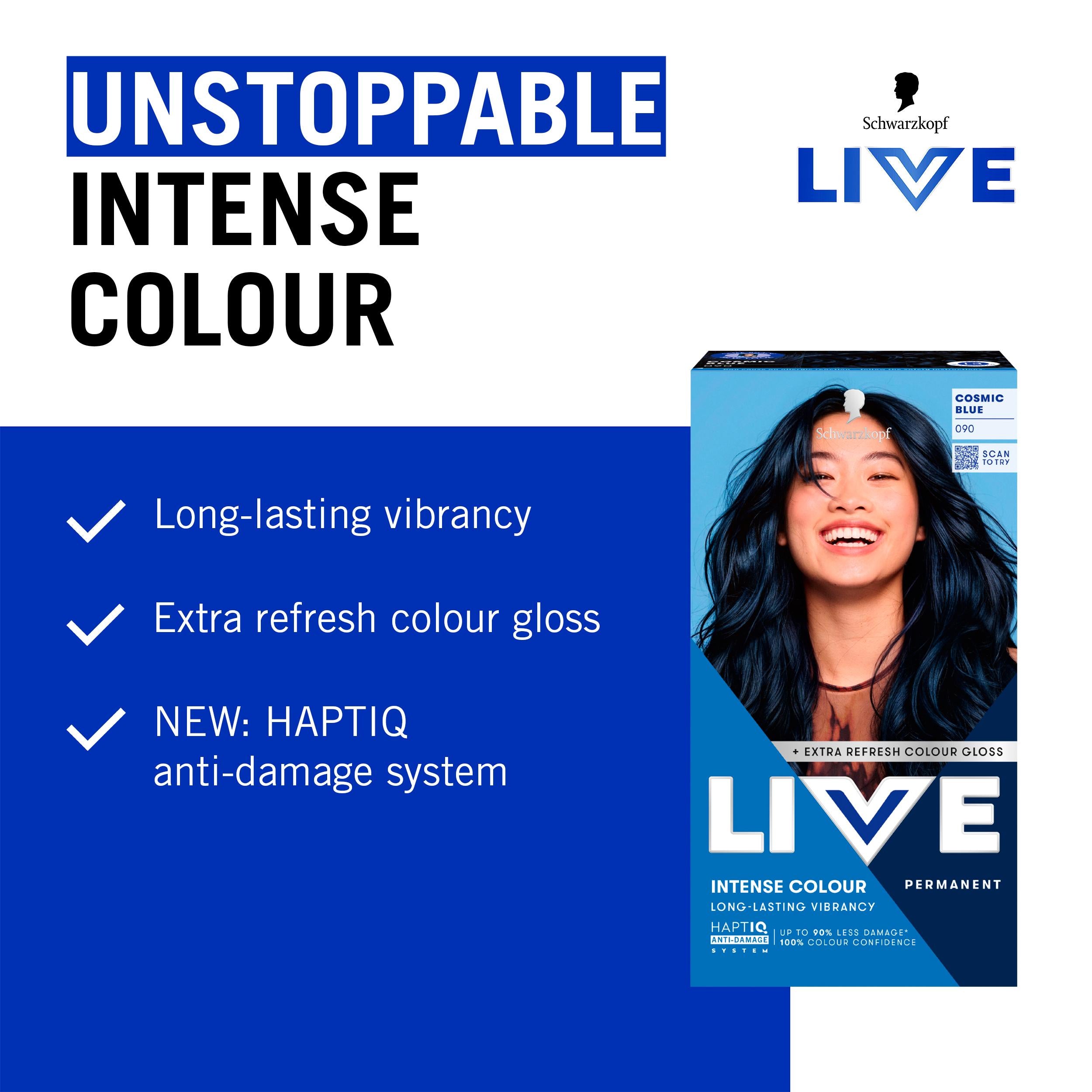 Schwarzkopf Cosmic Blue permanent hair dye (British brand)