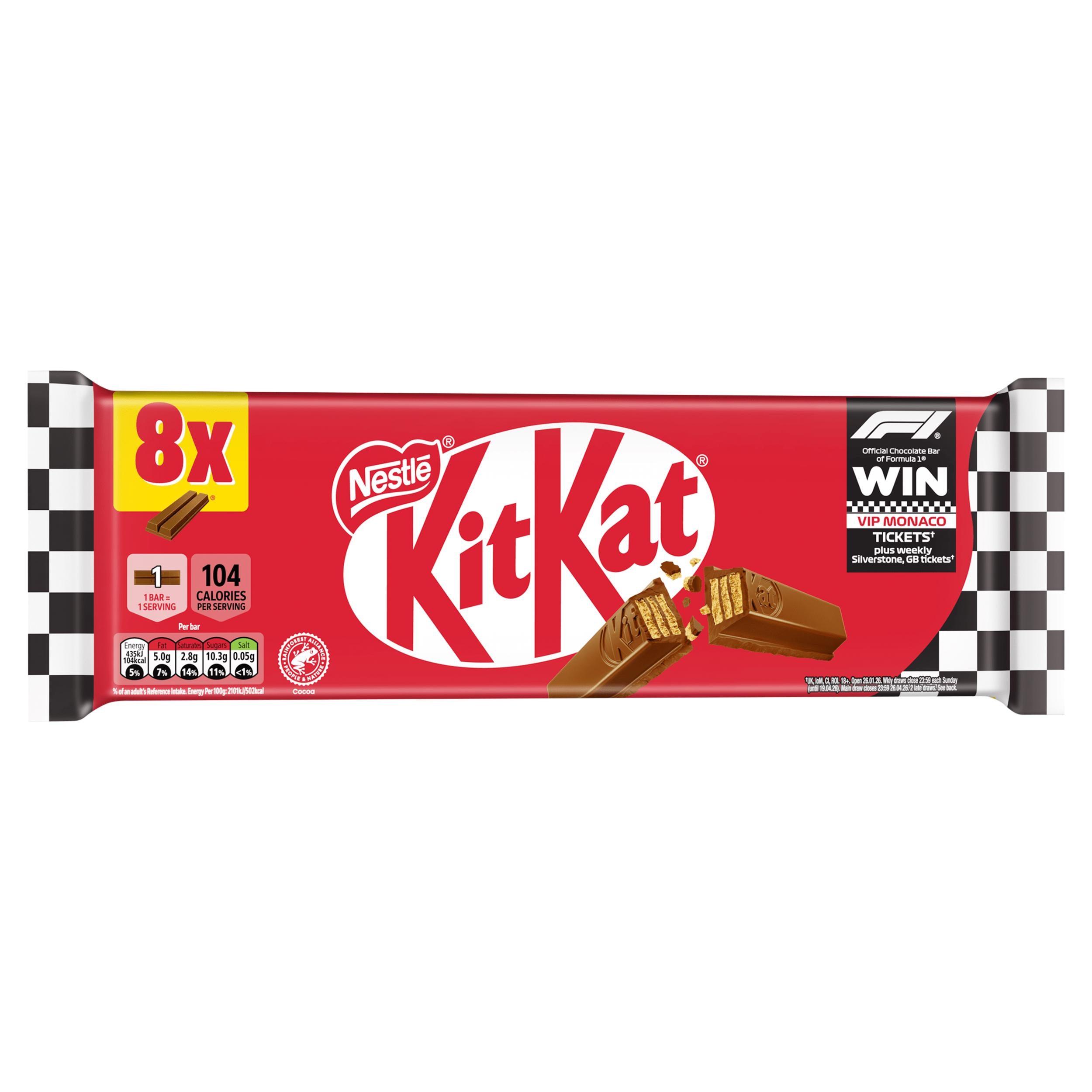 KitKat milk chocolate biscuit bar multipack 8 x 20.7g - British product