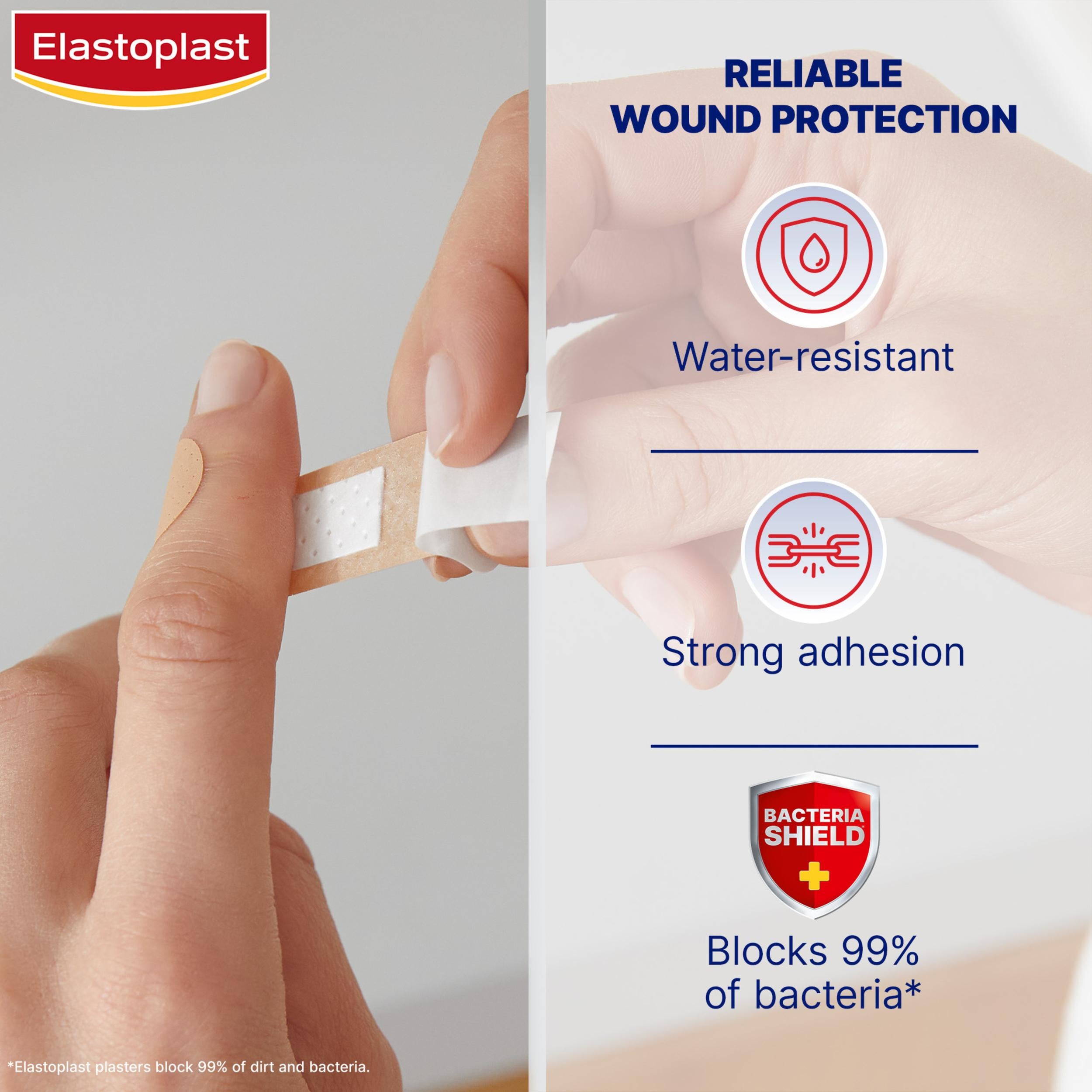 Elastoplast water resistant plasters box of 10 - British product