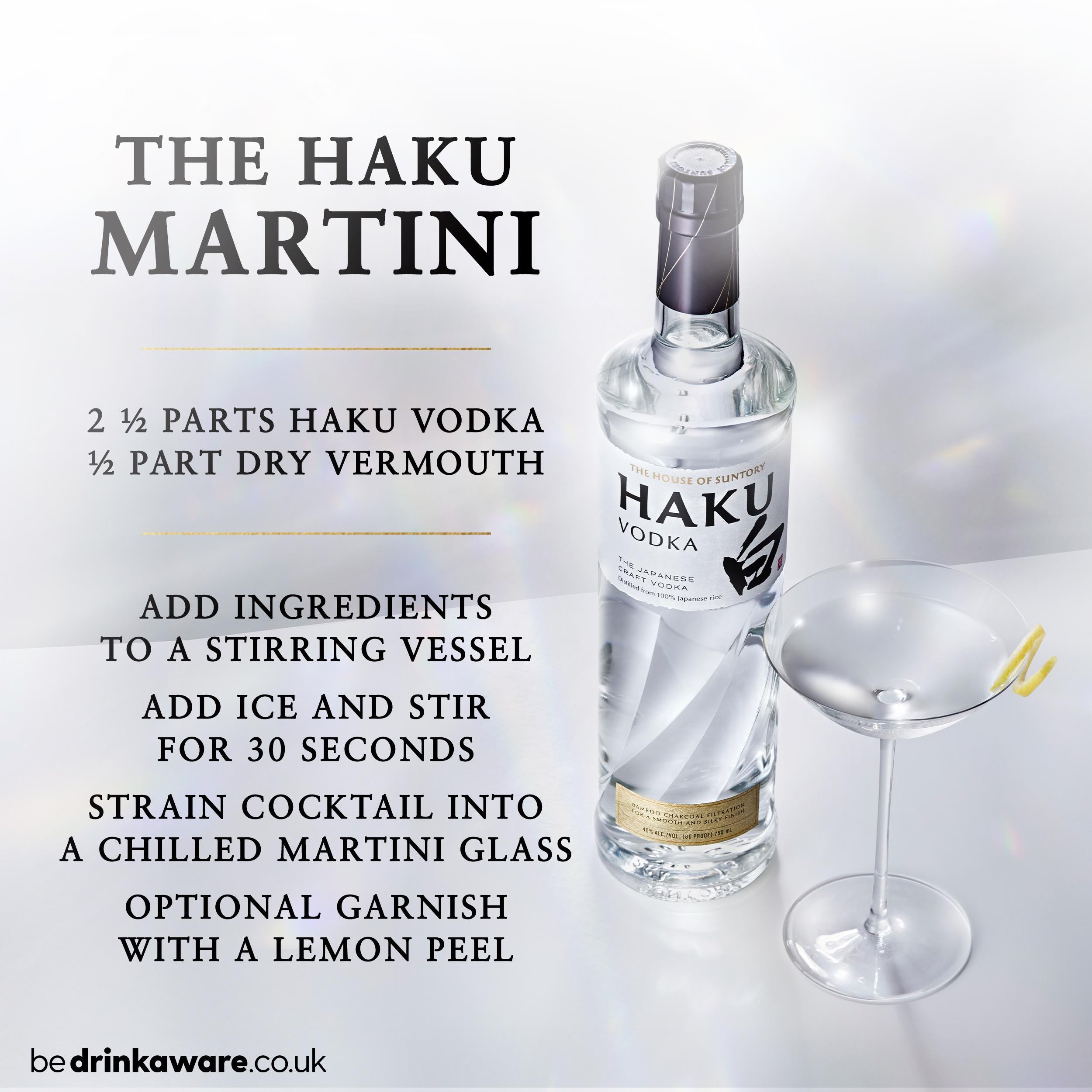 Suntory Haku Japanese vodka 70cl (British brand)