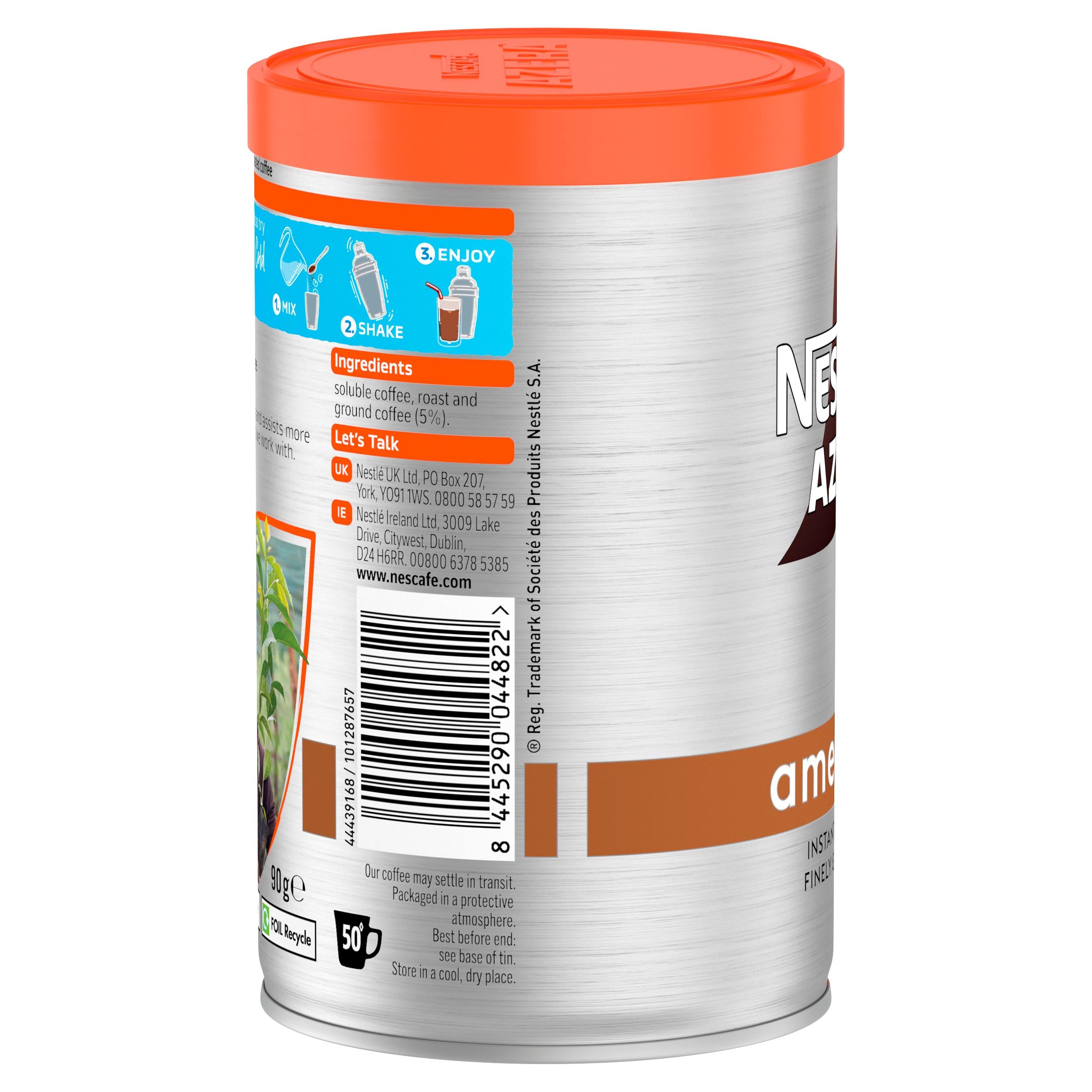Nescafé Azera Americano instant coffee 90g, imported from the UK