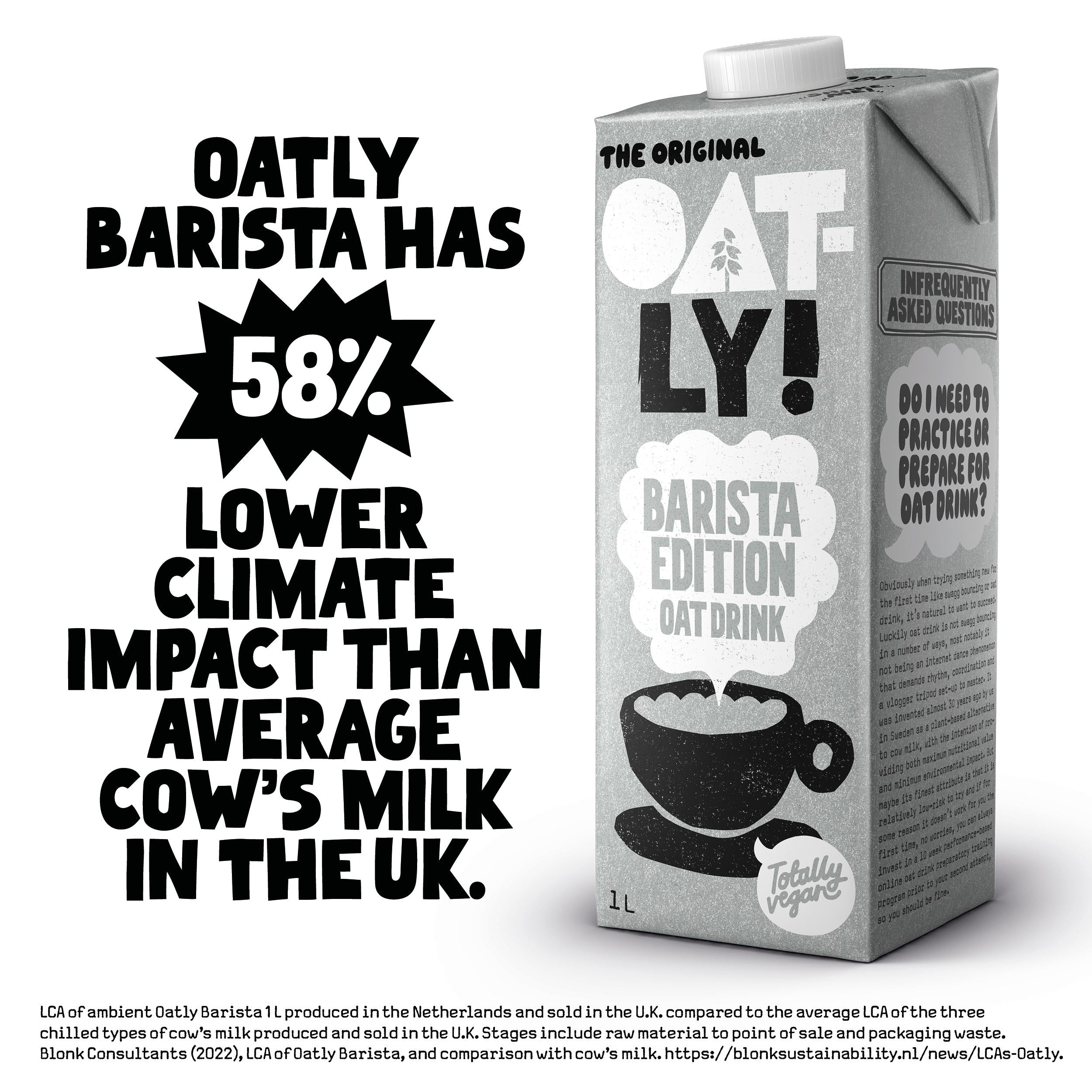 Oatly oat drink Barista Edition 1L - British product
