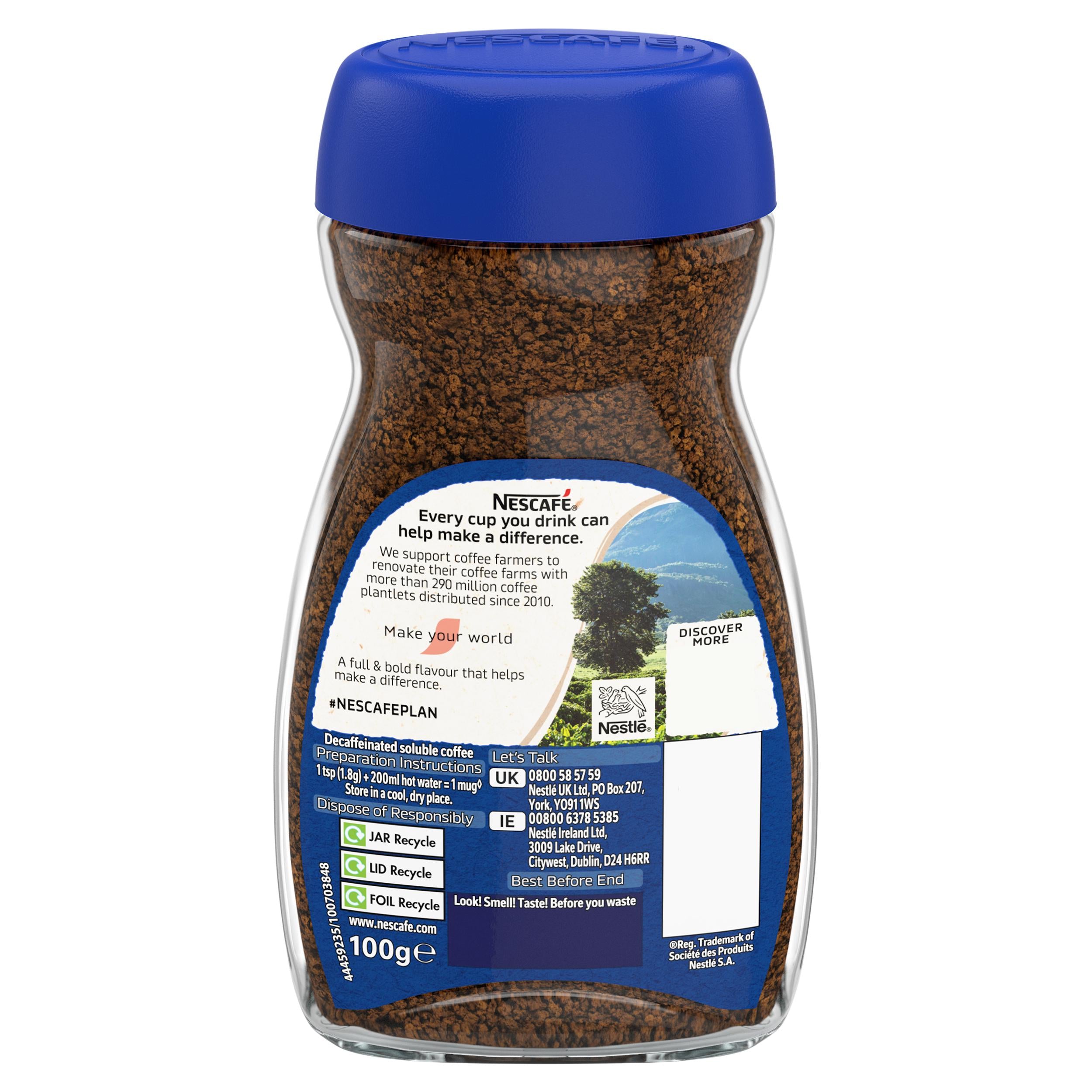 Nescafe Original Decaf instant coffee 100g jar, UK version