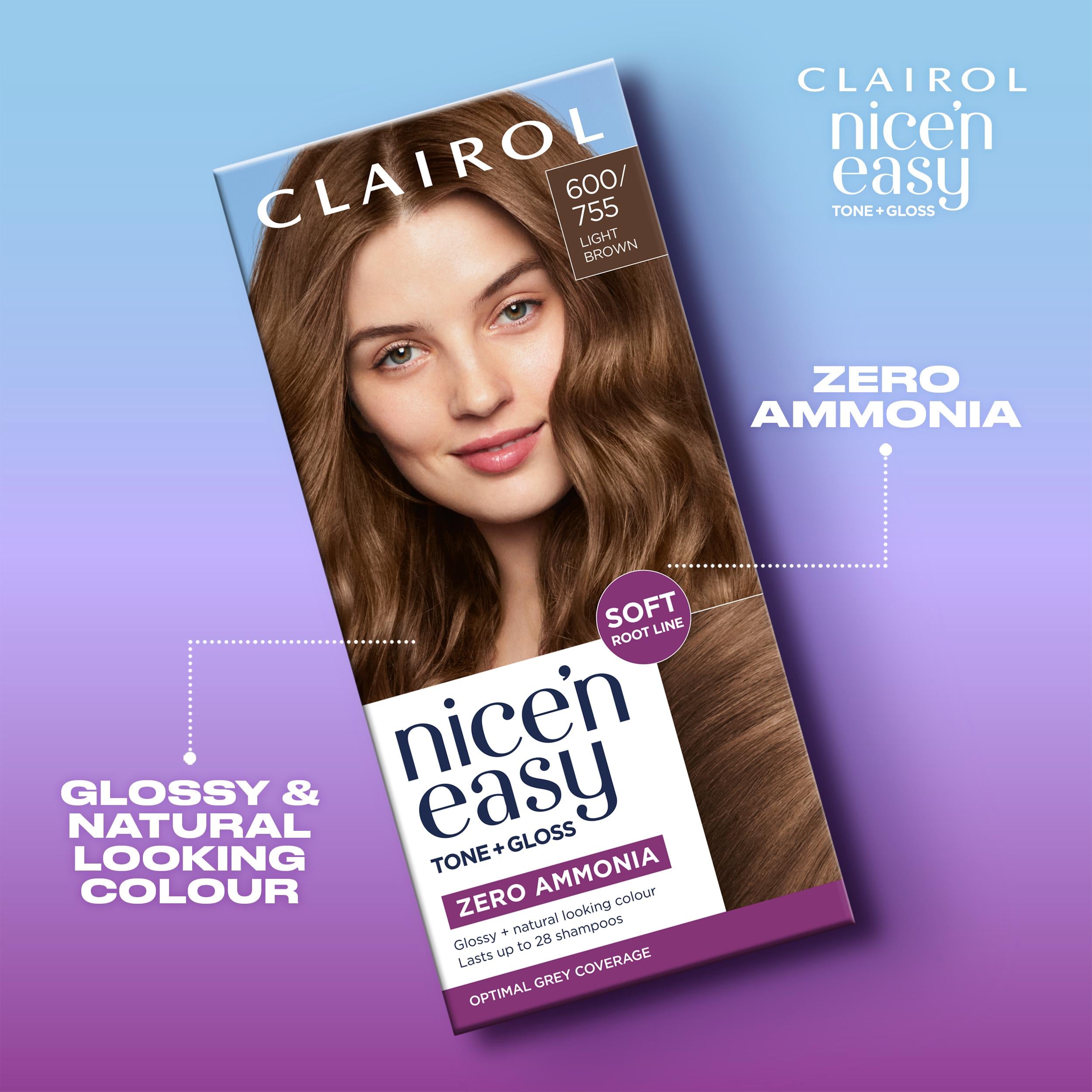 Clairol Nice'N Easy Tone+Gloss Light Brown hair dye - British product