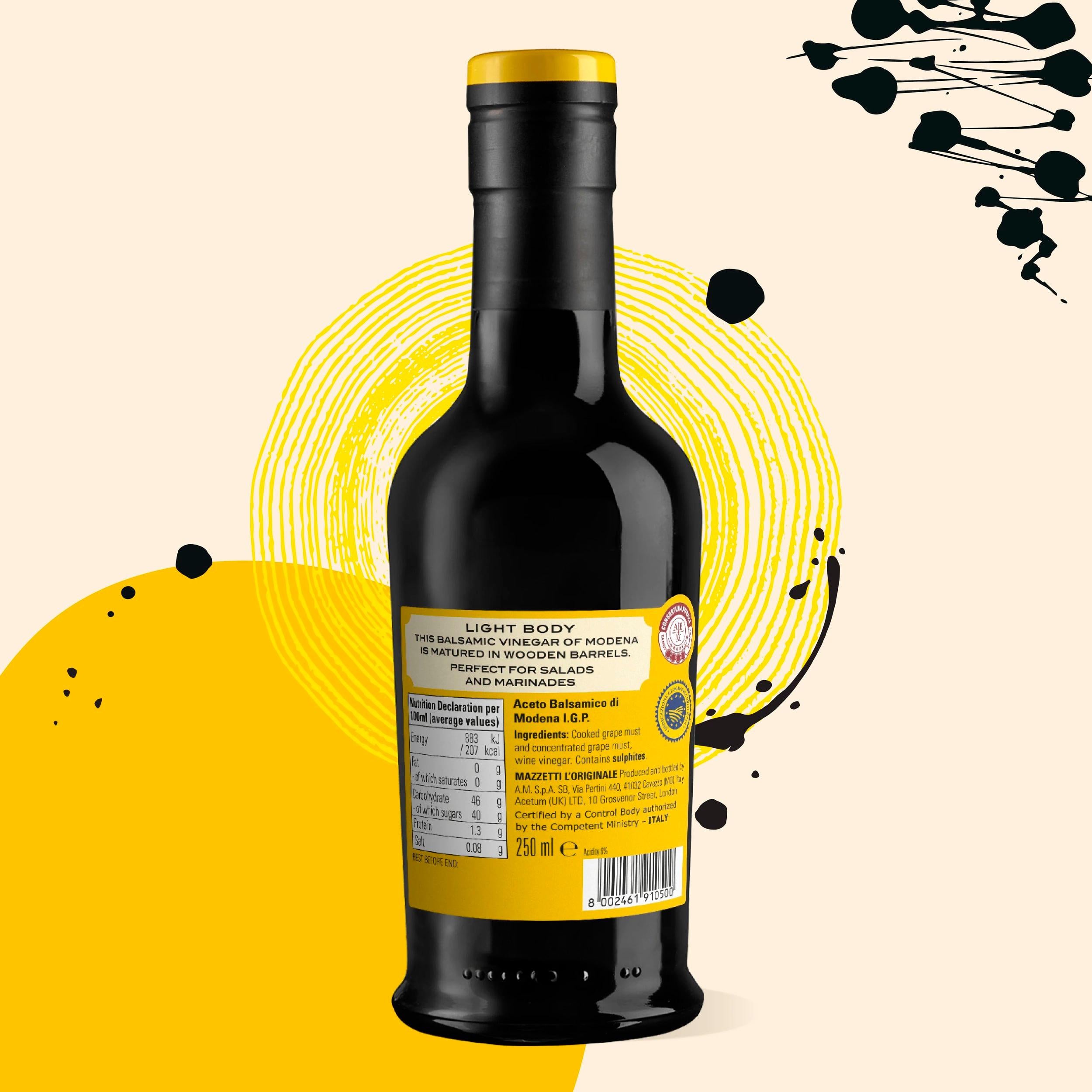 Mazzetti balsamic vinegar of Modena yellow label 250ml, UK version