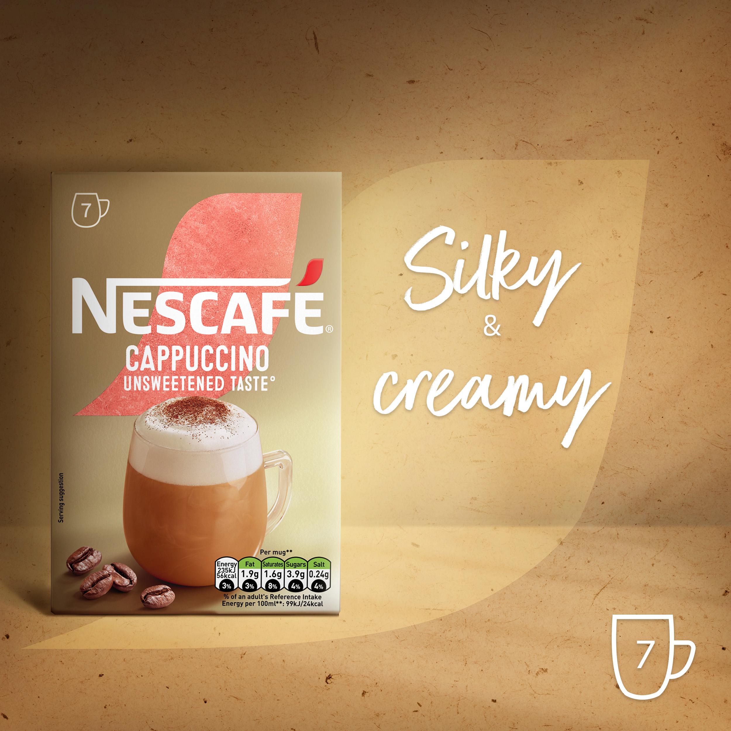 Nescafe unsweetened cappuccino sachets 7 pack (British brand)