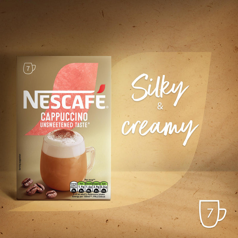 Nescafe unsweetened cappuccino sachets 7 pack (British brand)