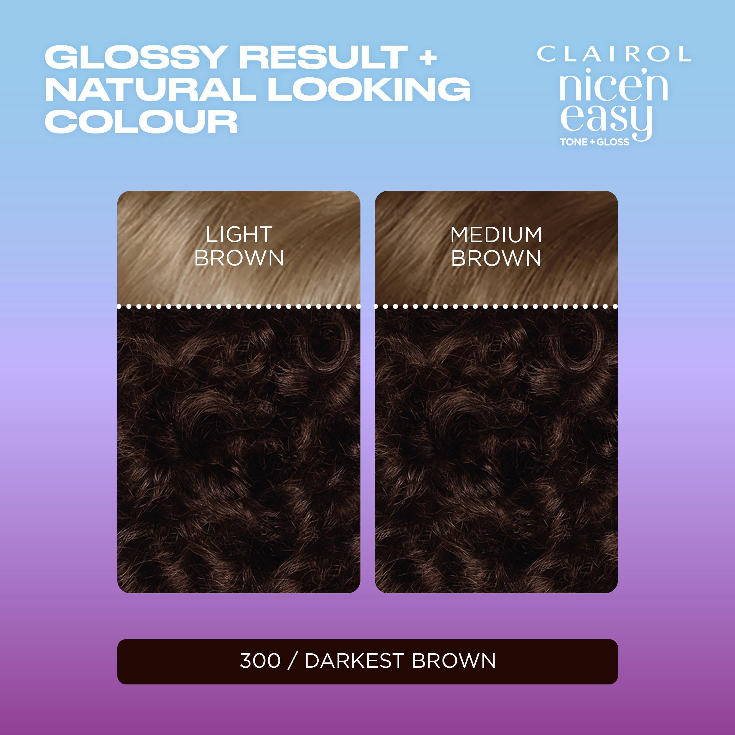 Clairol semi permanent hair dye Darkest Brown 300/84, imported from the UK