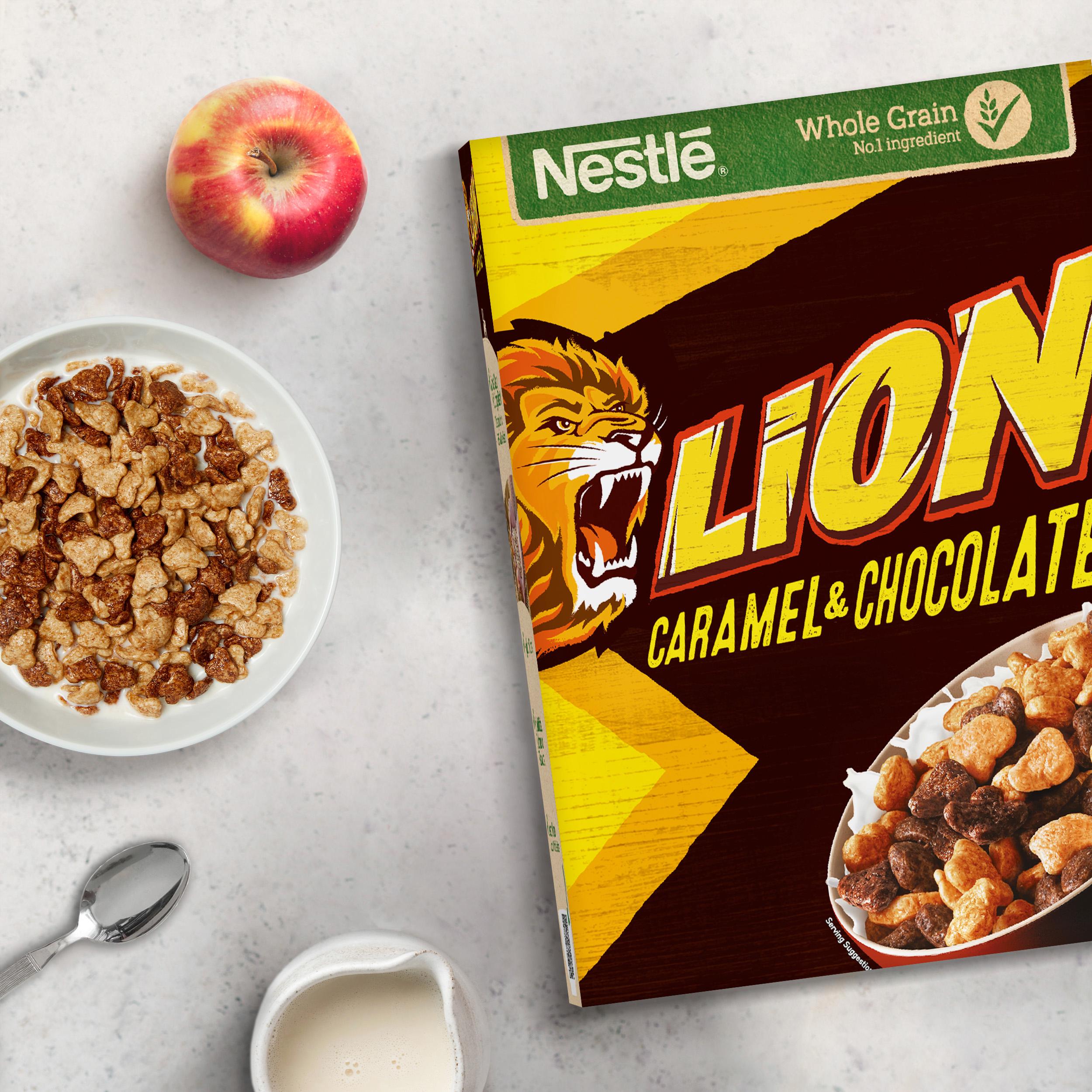 Nestle Lion caramel and chocolate cereal 400g (British brand)