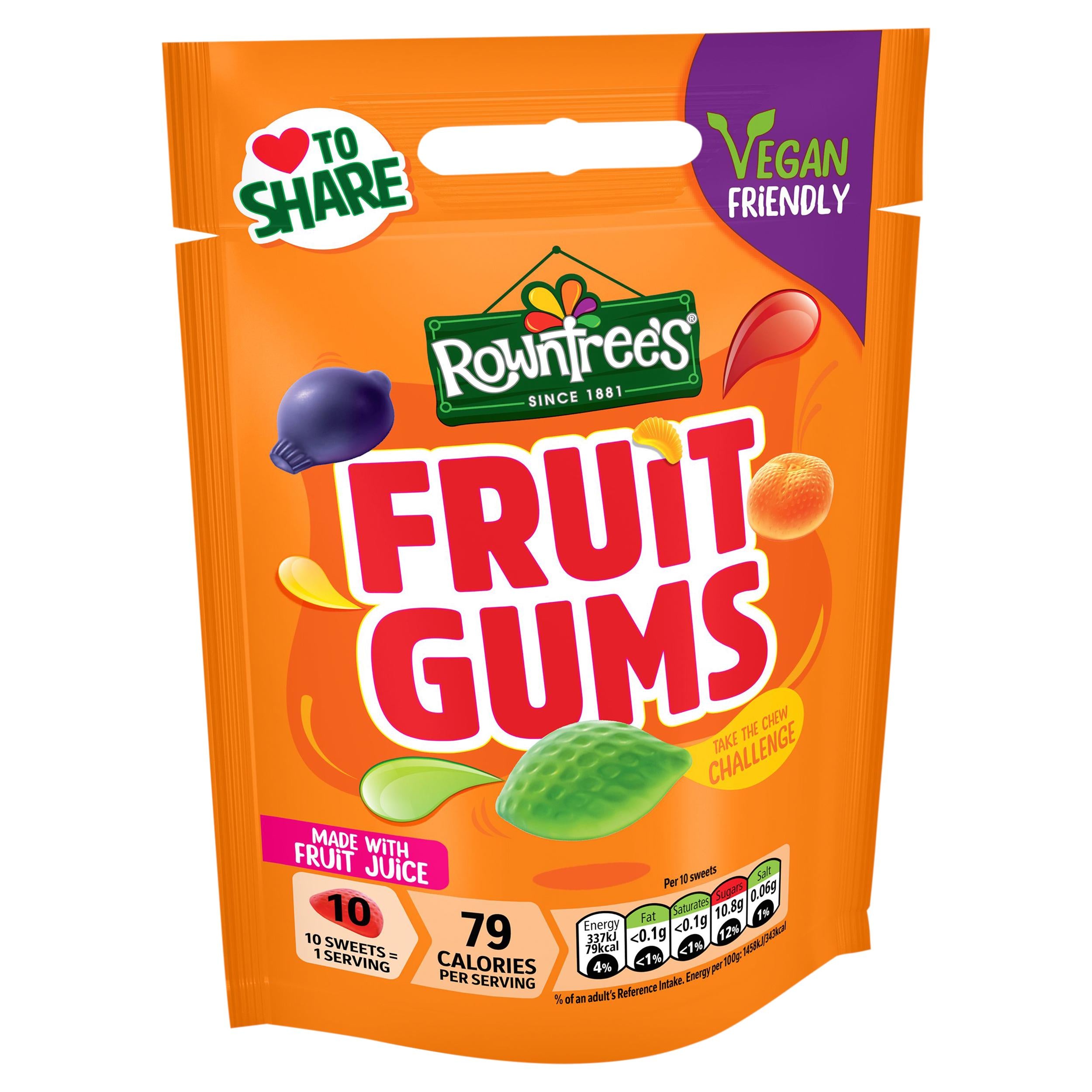 Rowntree's Fruit Gums sharing bag 150g - British product