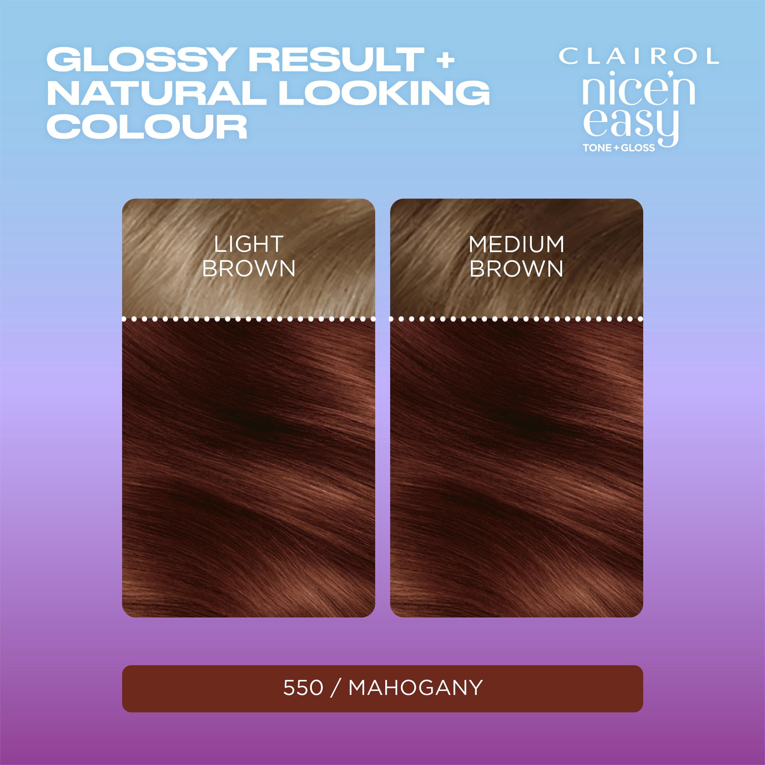 Clairol Nice'N Easy Tone+Gloss Mahogany semi permanent hair dye, imported from the UK