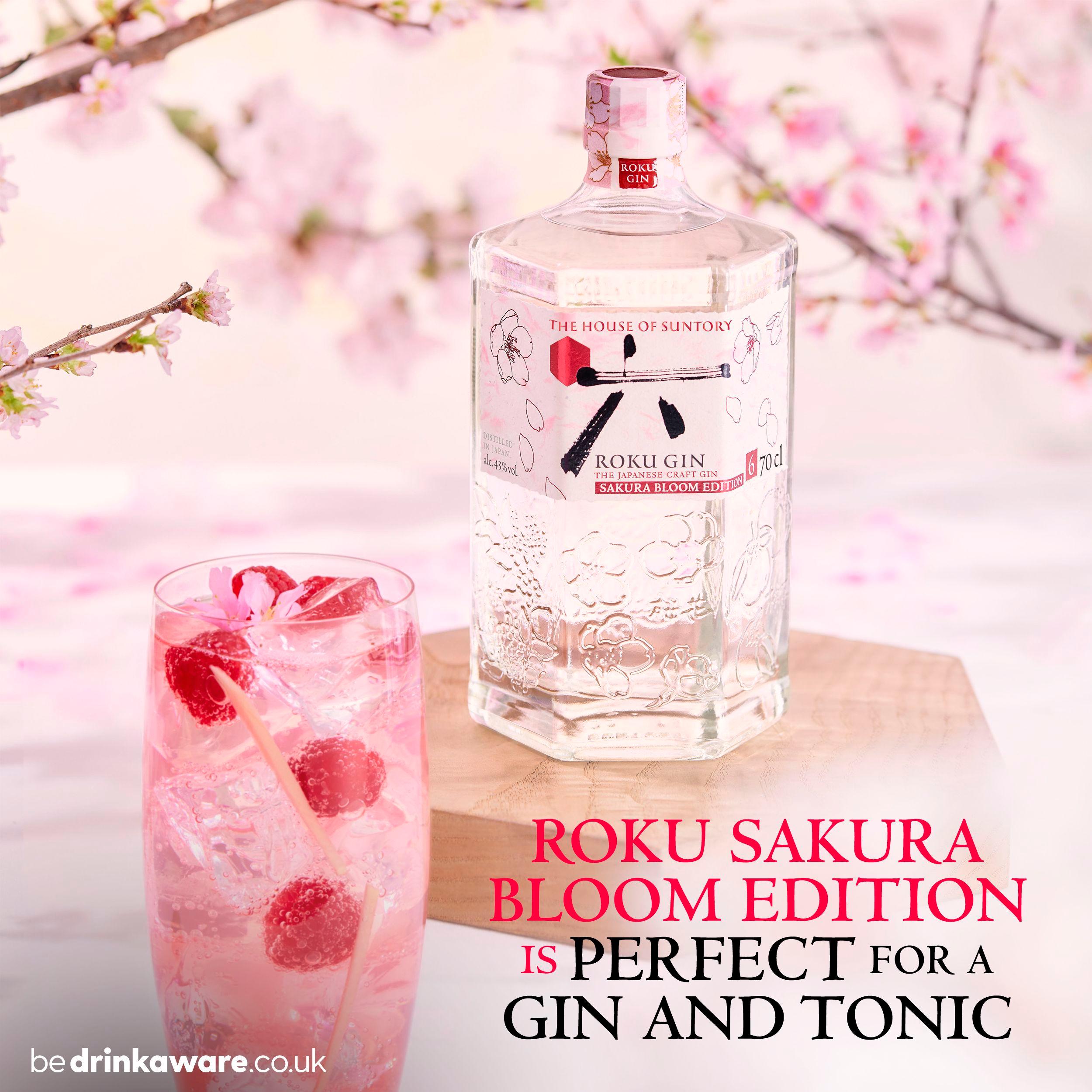 Roku Sakura Bloom Edition Japanese craft gin 70cl, imported from the UK
