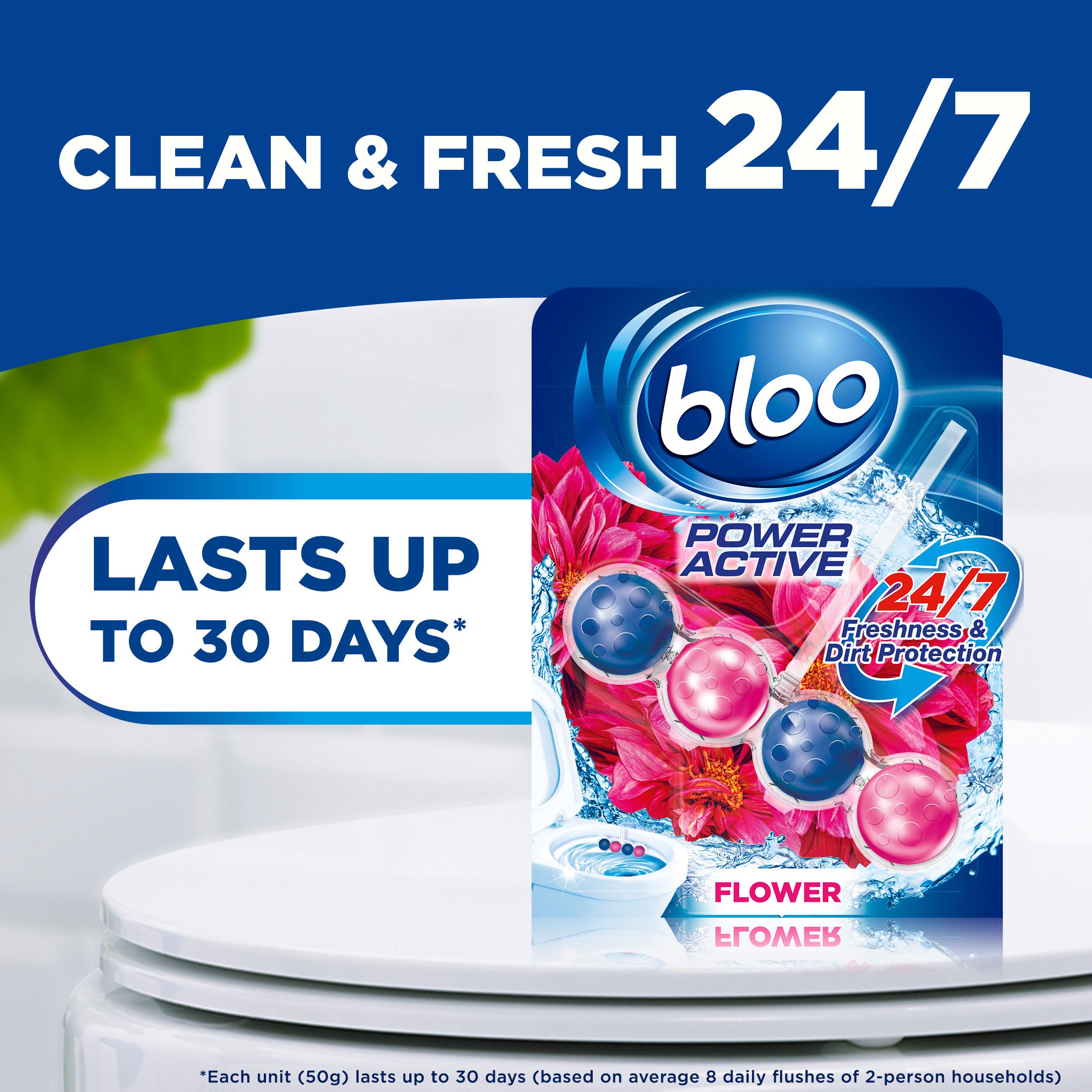 Flower-Scented Toilet Rim Block with 4-Function Formula 50g