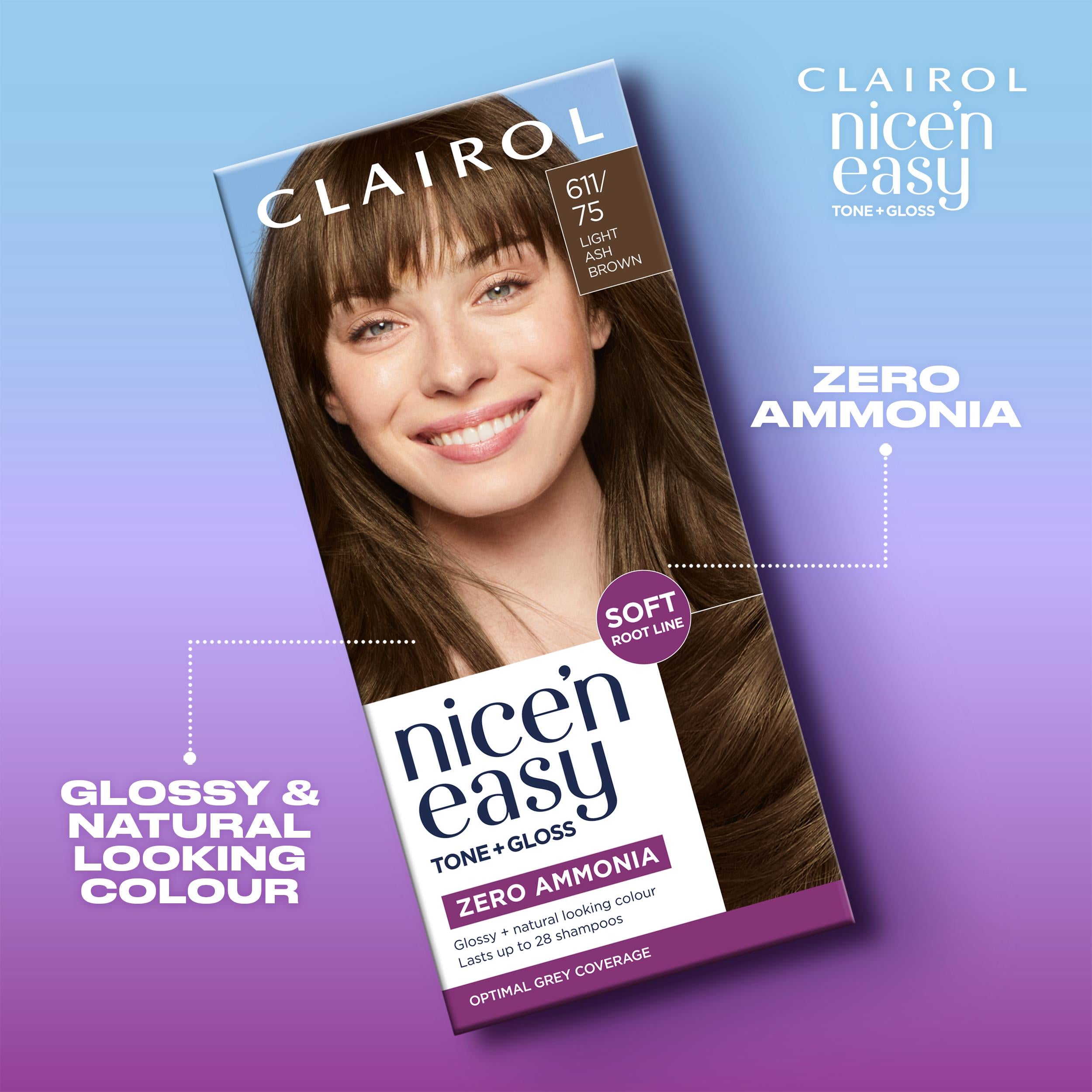 Clairol Nice'N Easy Tone+Gloss hair dye Light Ash Brown, UK version