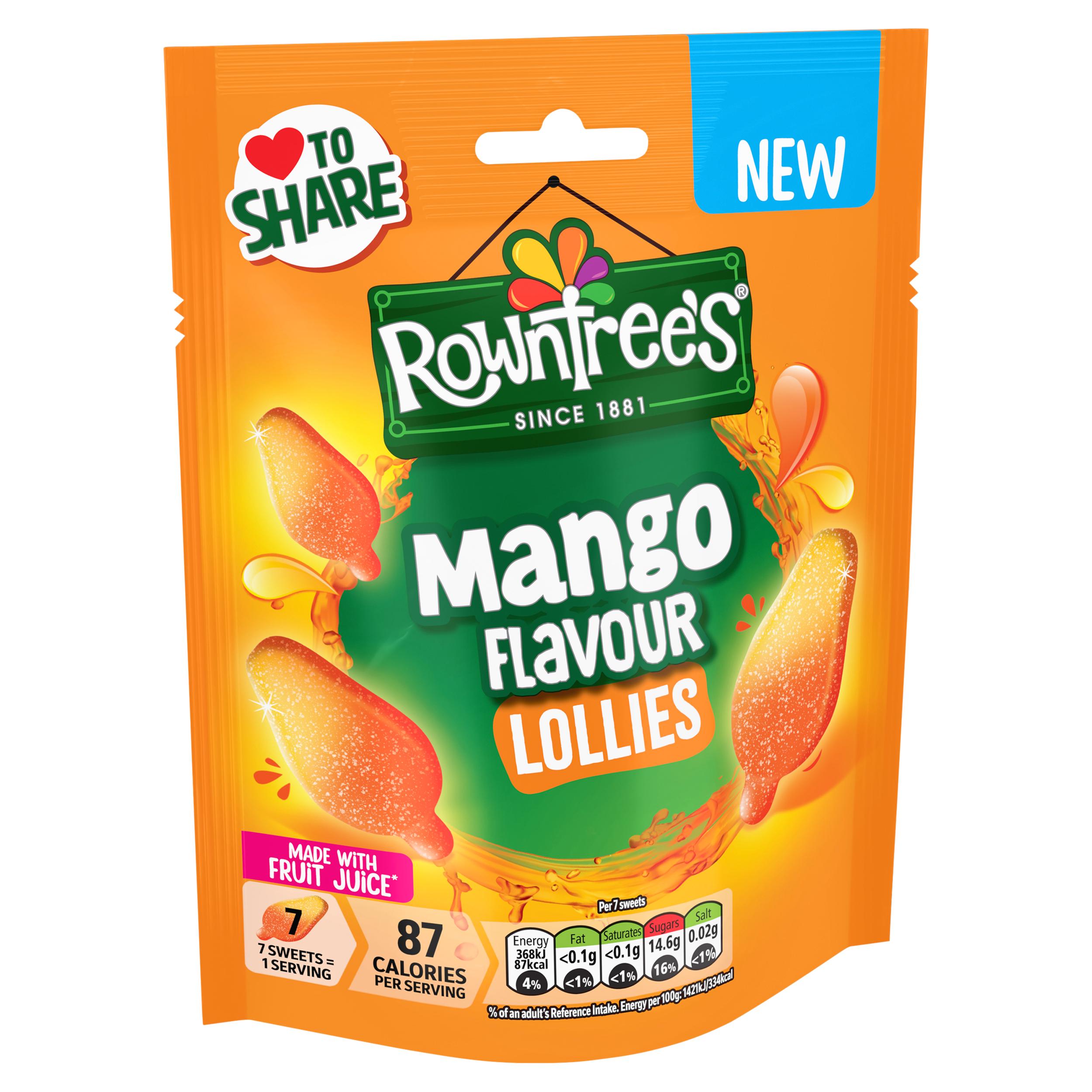 Rowntree's sweets Mango Lollies 130g sharing bag (British brand)
