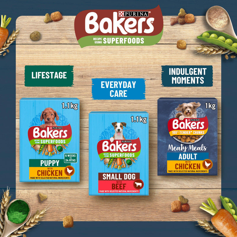 Bakers small dog chicken dry dog food 1.1kg - British product