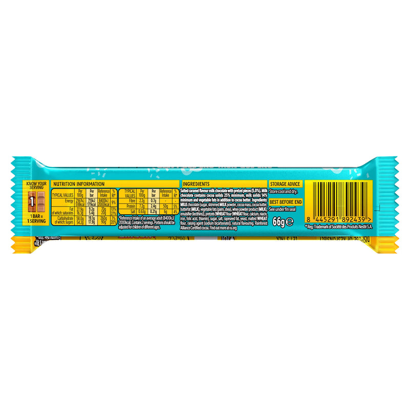 Yorkie chocolate bar Salted Caramel Pretzel 66g (British brand)