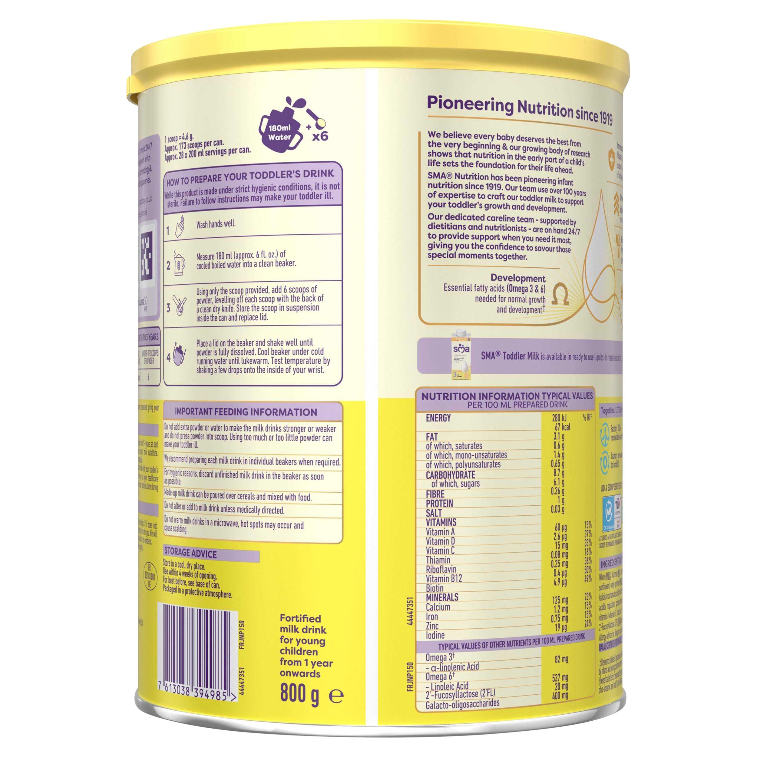 SMA toddler milk powder 1-3 years 800g - British product