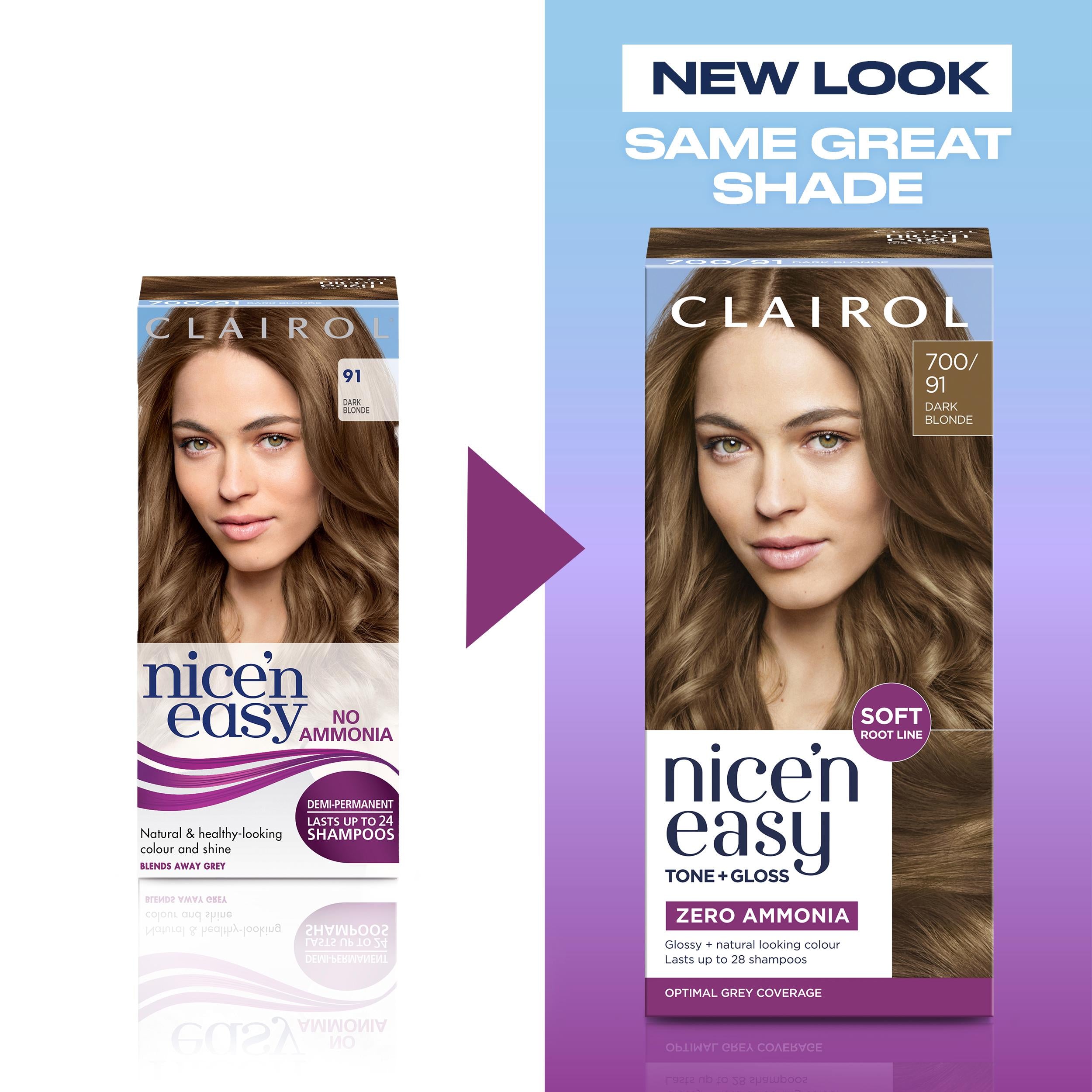 Clairol Nice'N Easy Tone+Gloss Dark Blonde semi permanent hair dye, UK version