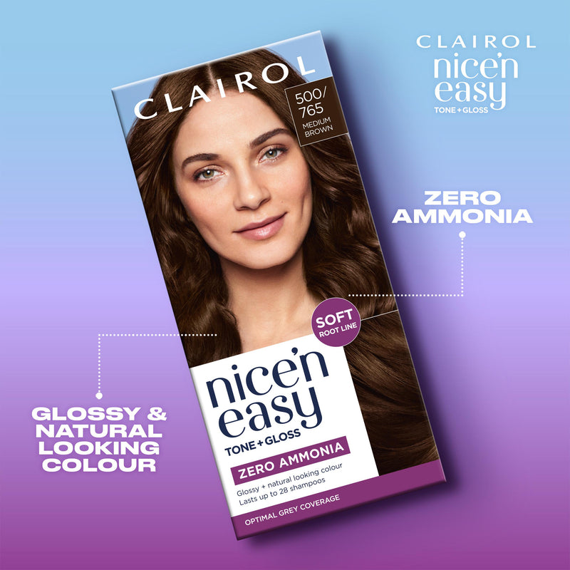 Clairol Nice'N Easy Medium Brown semi-permanent hair dye, imported from the UK