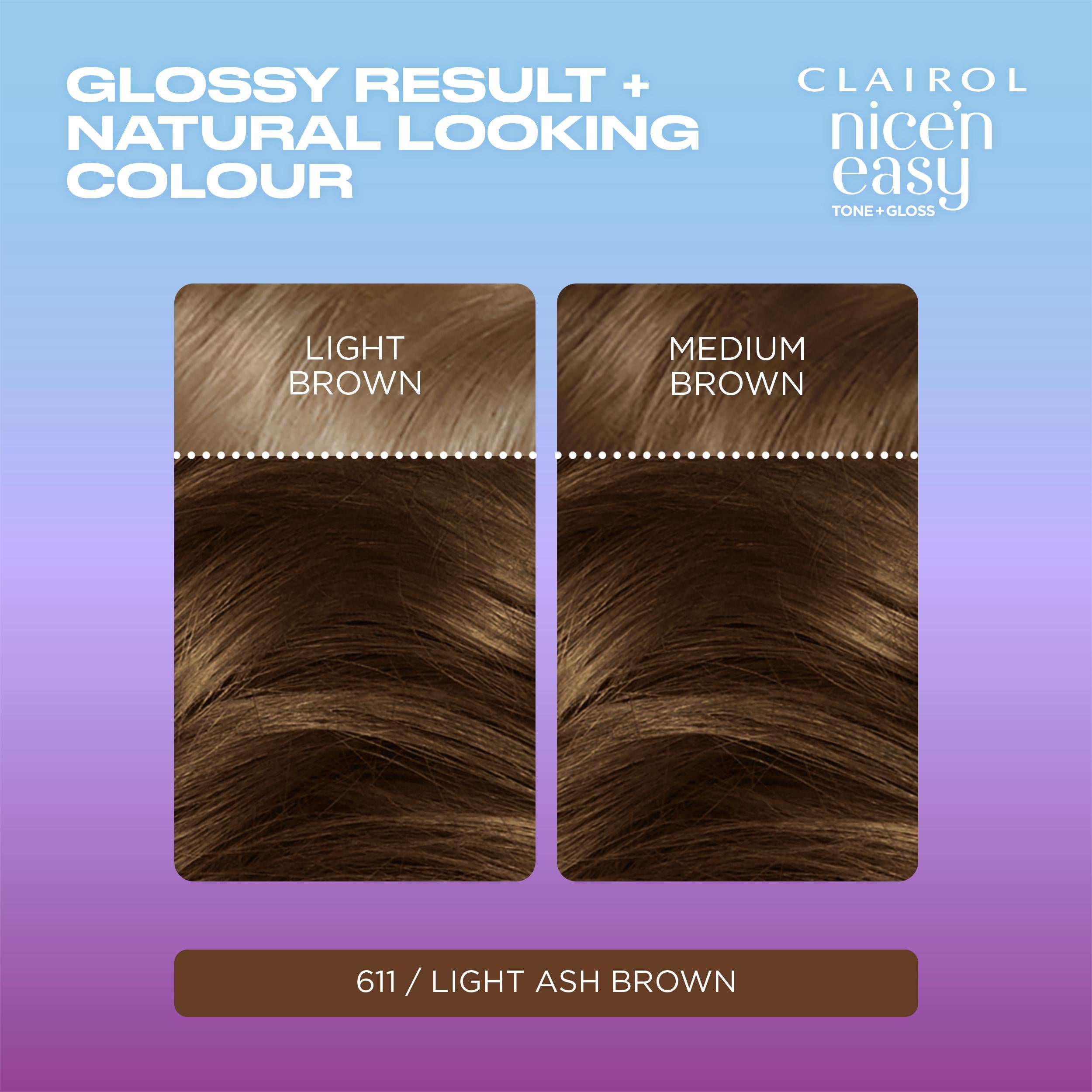 Clairol Nice'N Easy Tone+Gloss hair dye Light Ash Brown, UK version