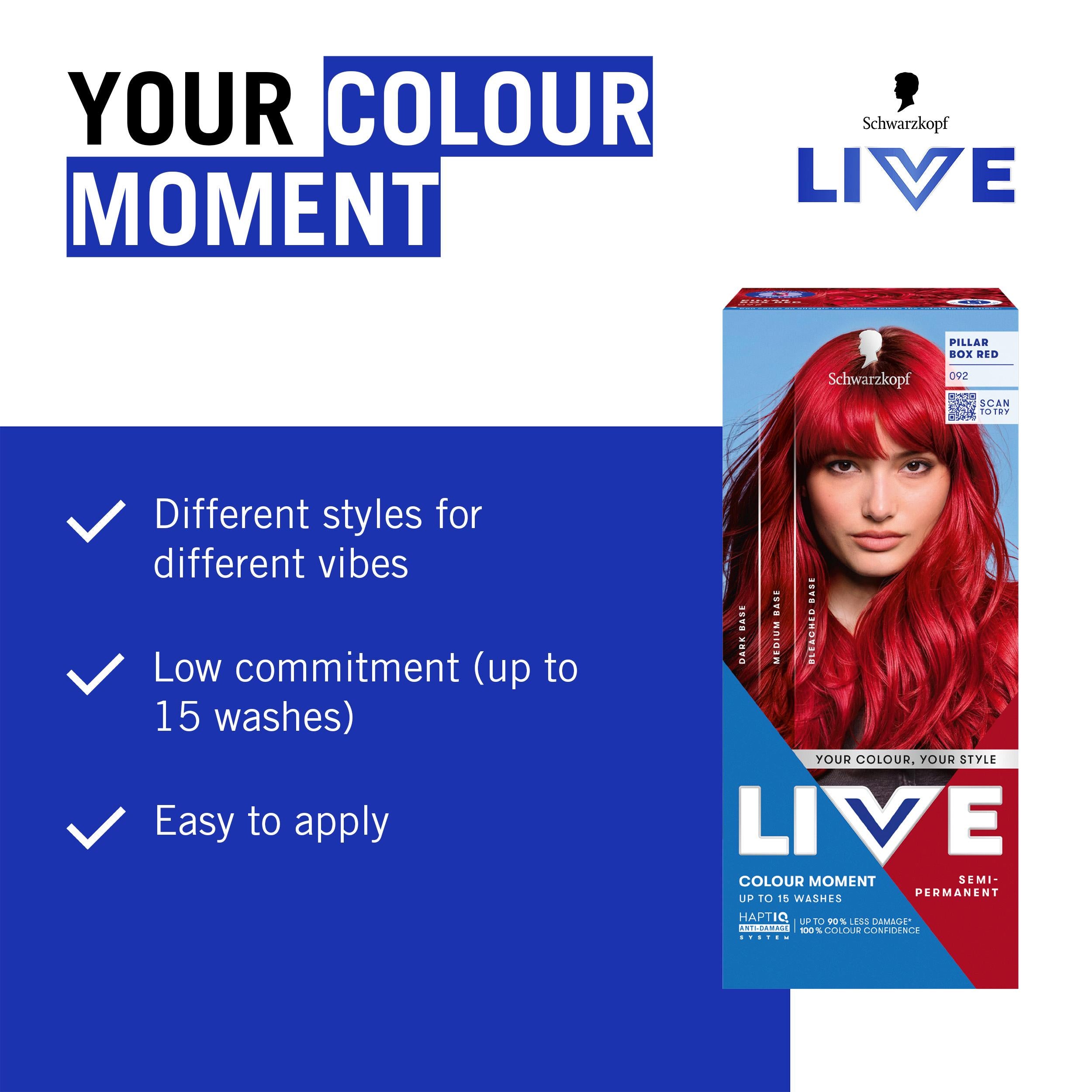 Schwarzkopf Pillar Box Red semi permanent hair dye, UK version
