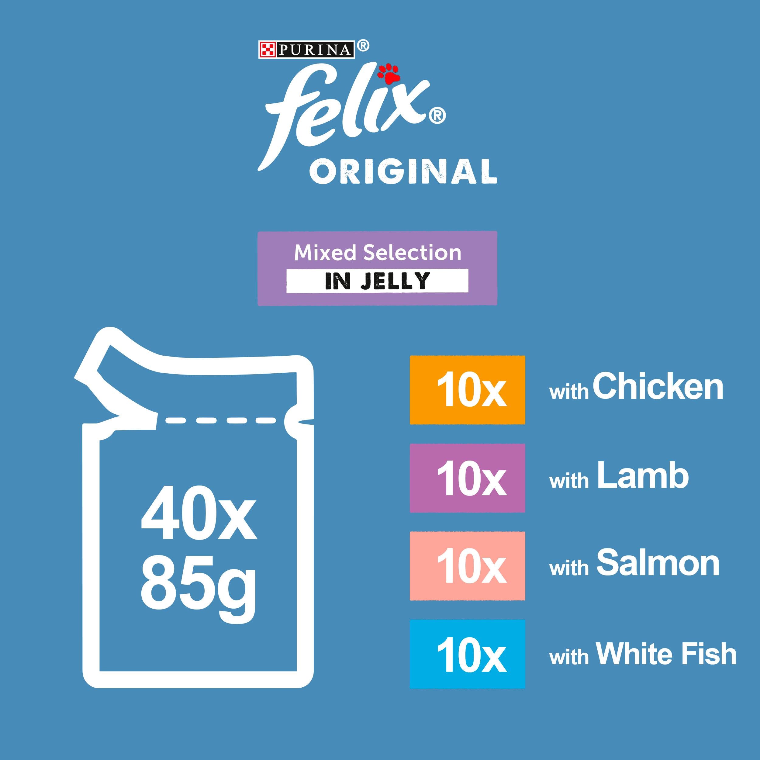 Felix Senior 7+ Mixed Selection wet cat food 40x85g, imported from the UK