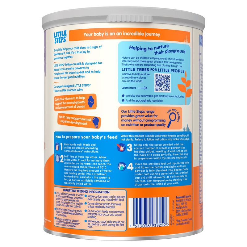 Little Steps follow-on baby milk powder 6 months+ 800g (British brand)