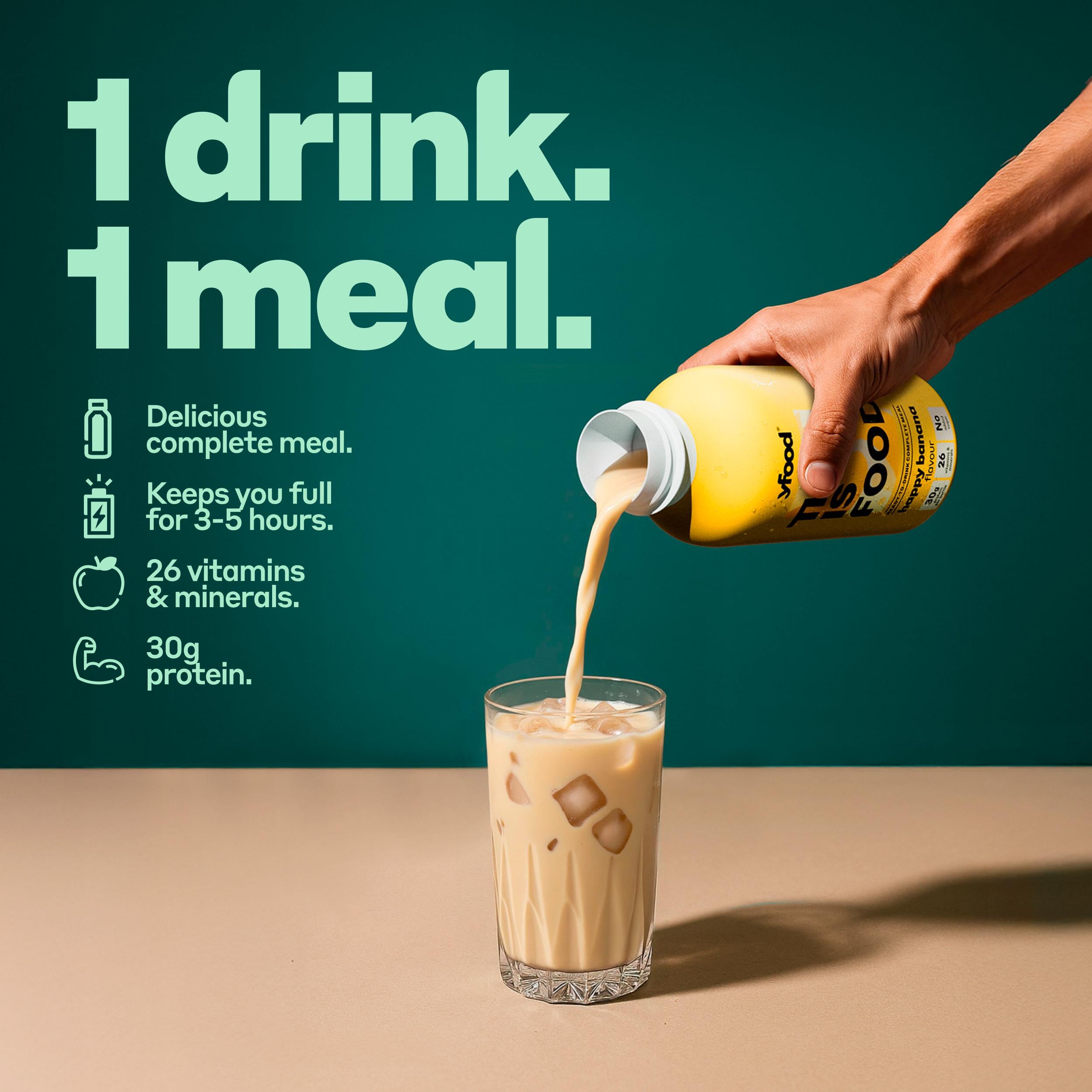 yFood Happy Banana meal drink 500ml, UK version