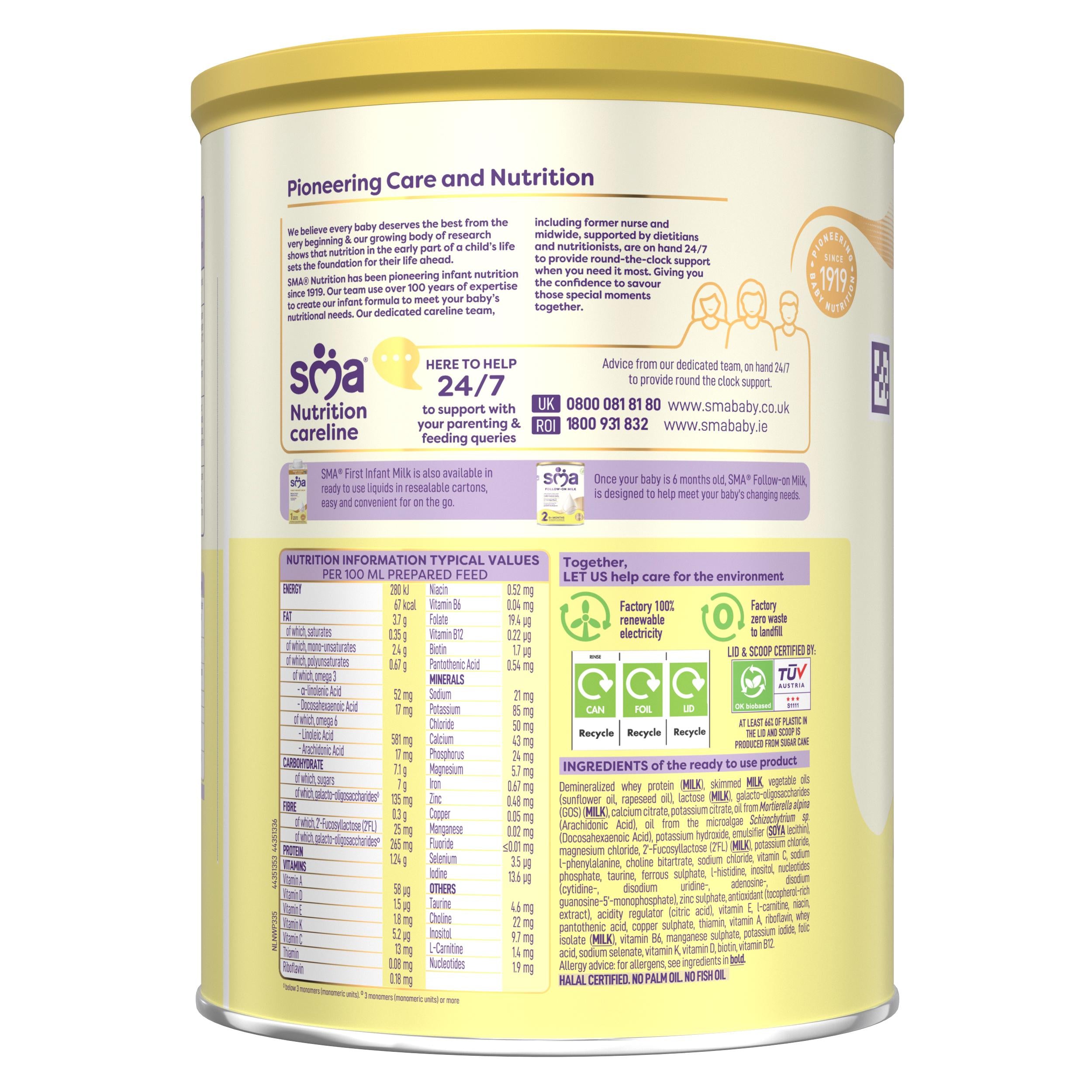 SMA First Infant Baby Milk Powder 800g, imported from the UK