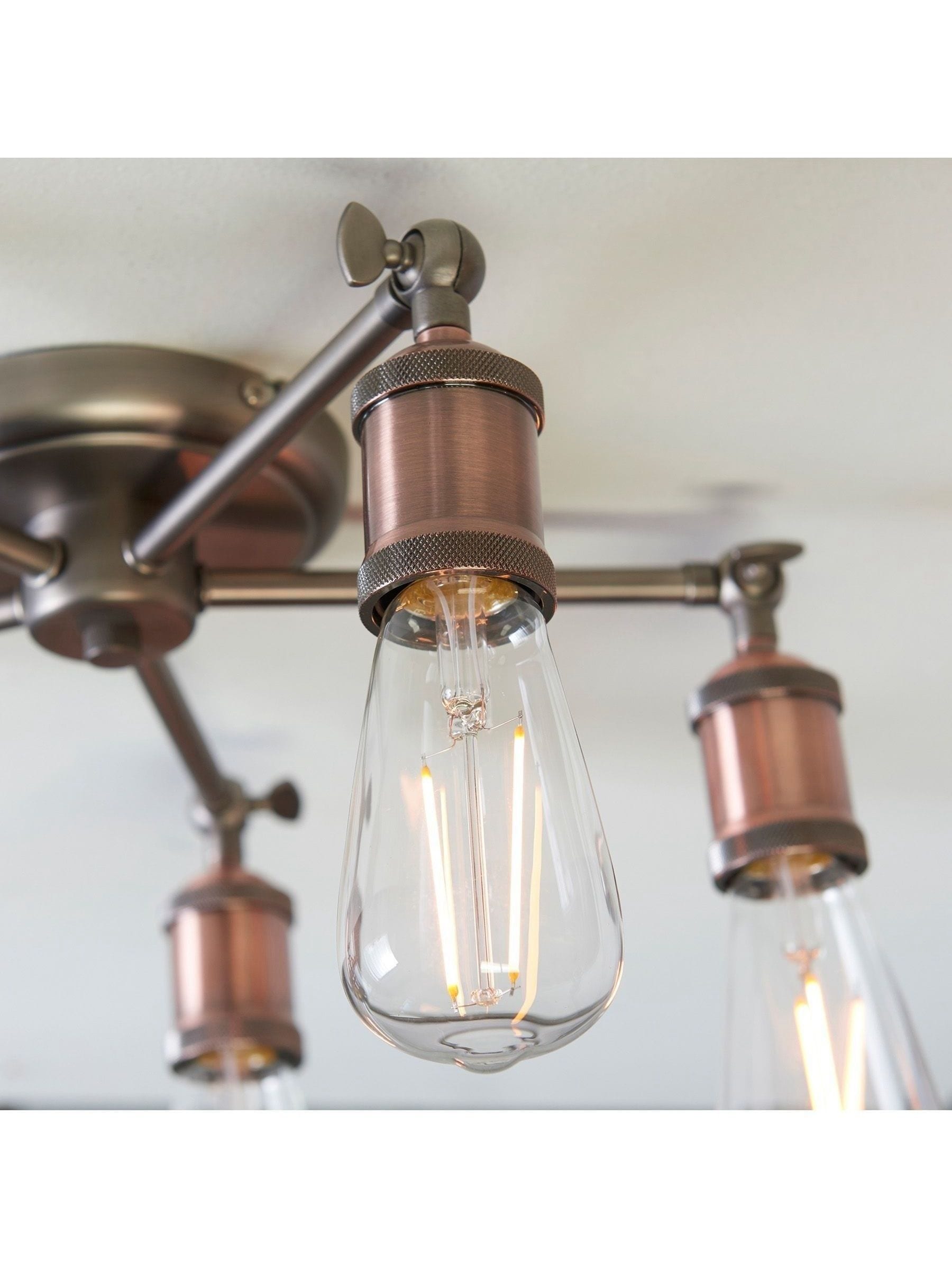 Gallery Home Hamilton flush ceiling light aged copper pewter, UK version
