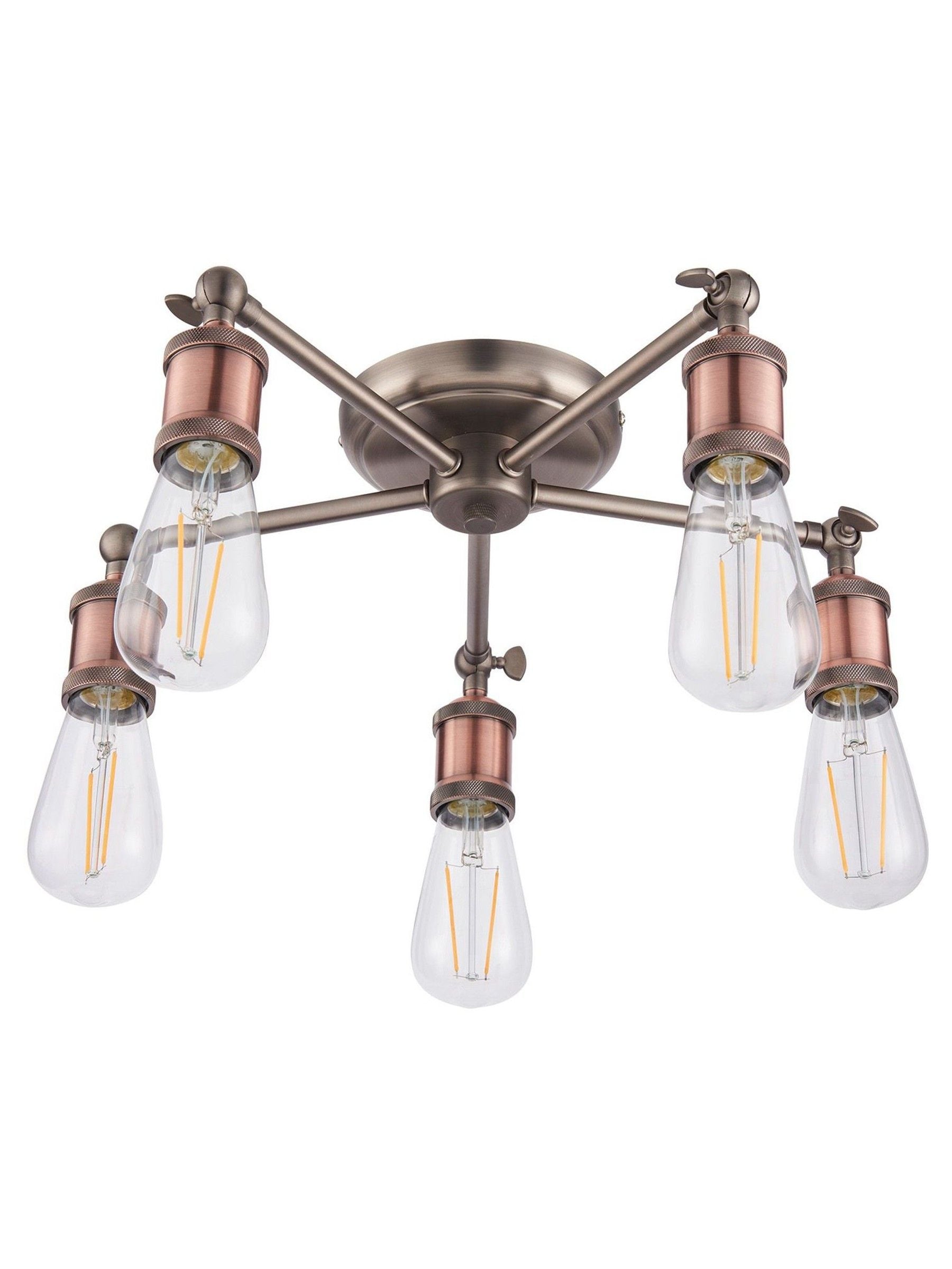 Gallery Home Hamilton flush ceiling light aged copper pewter, UK version