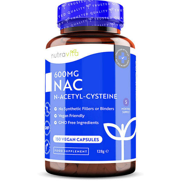 Nutravita NAC N-Acetyl-Cysteine 600mg - 150 Vegan Capsules