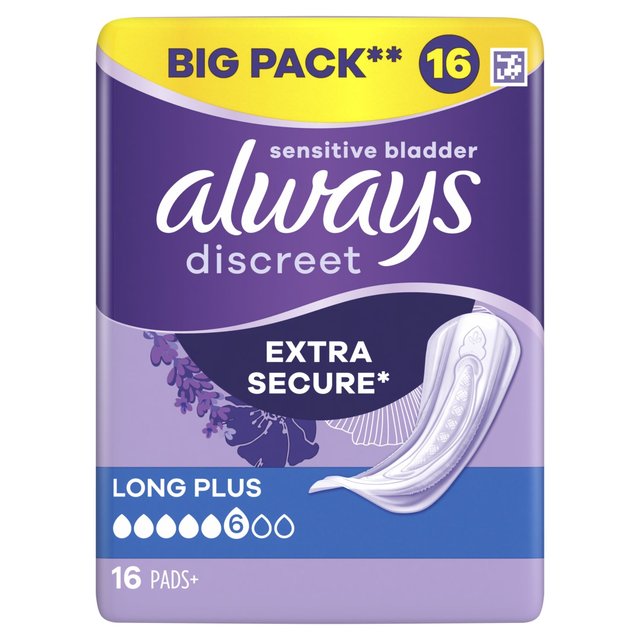 Always Discreet Incontinence Pads Long Plus   16 per pack GOODS M&S   